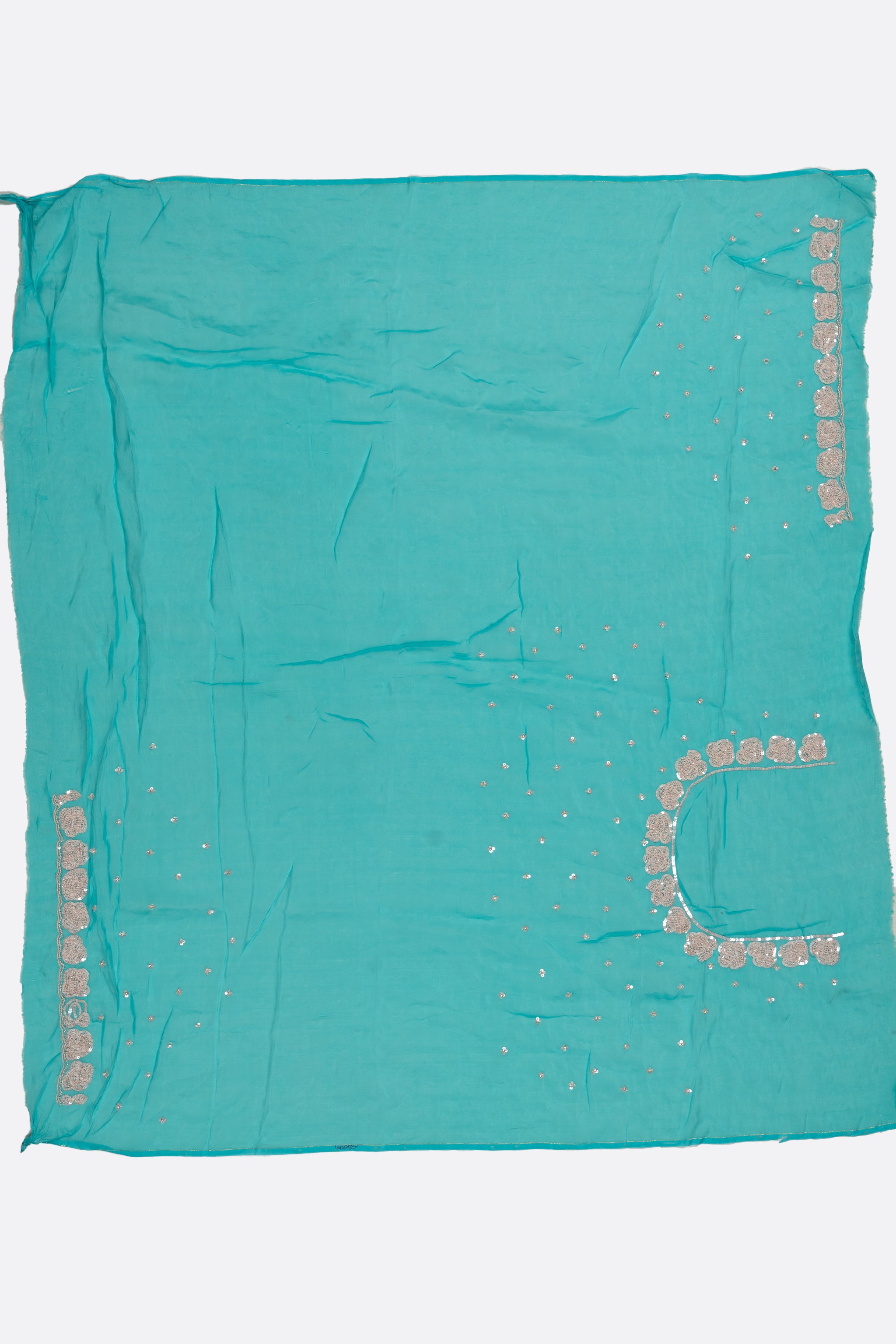 Blue Plain Georgette Saree F00898