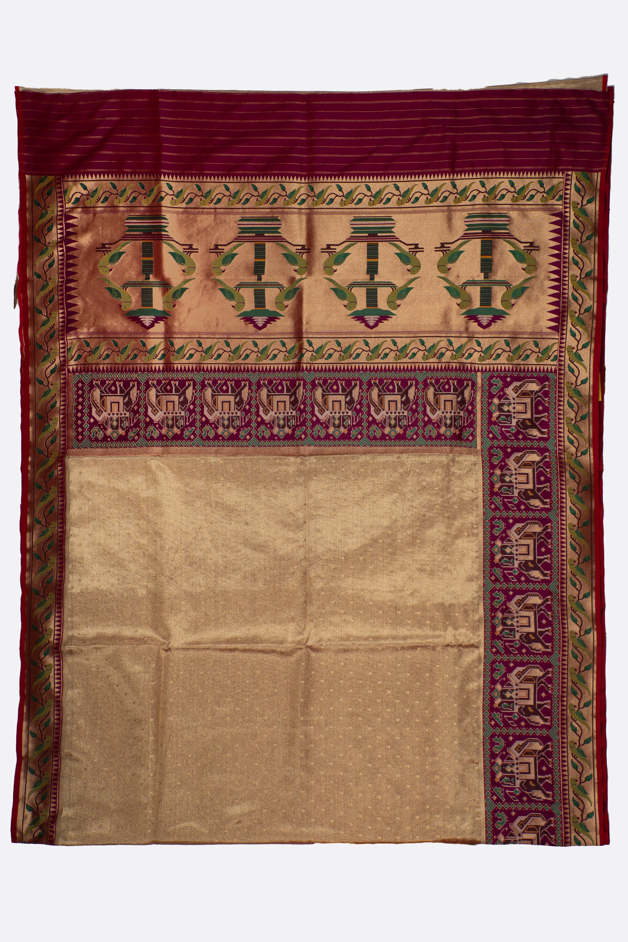 Gold Woven Tissue Saree F00874