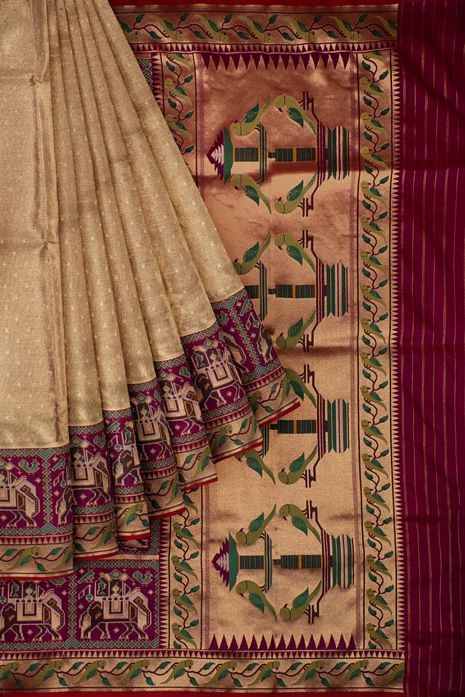 Gold Woven Tissue Saree F00874