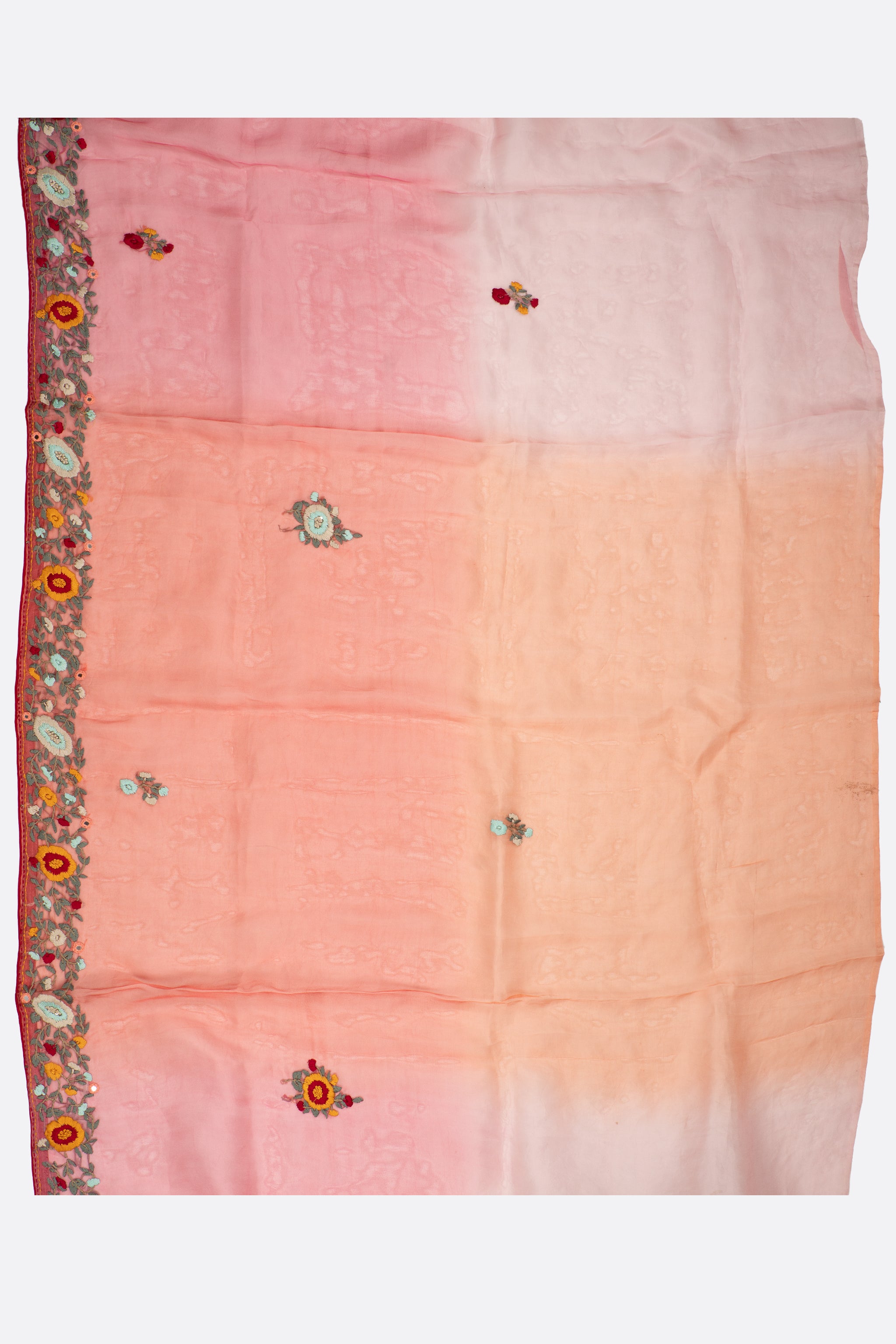 Pink Embroidered Kora Saree F01120