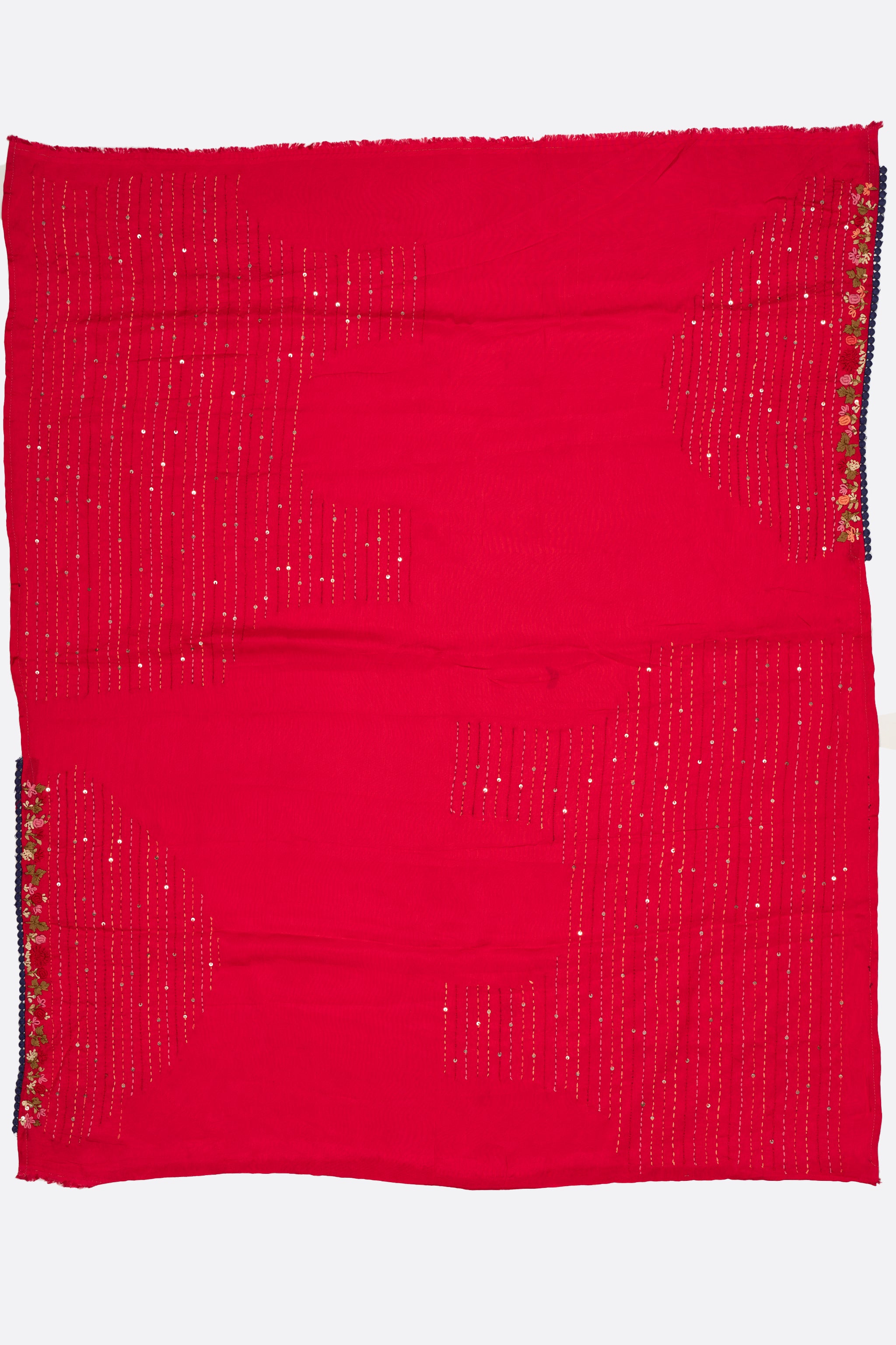 Violet Printed Kora Saree F01090