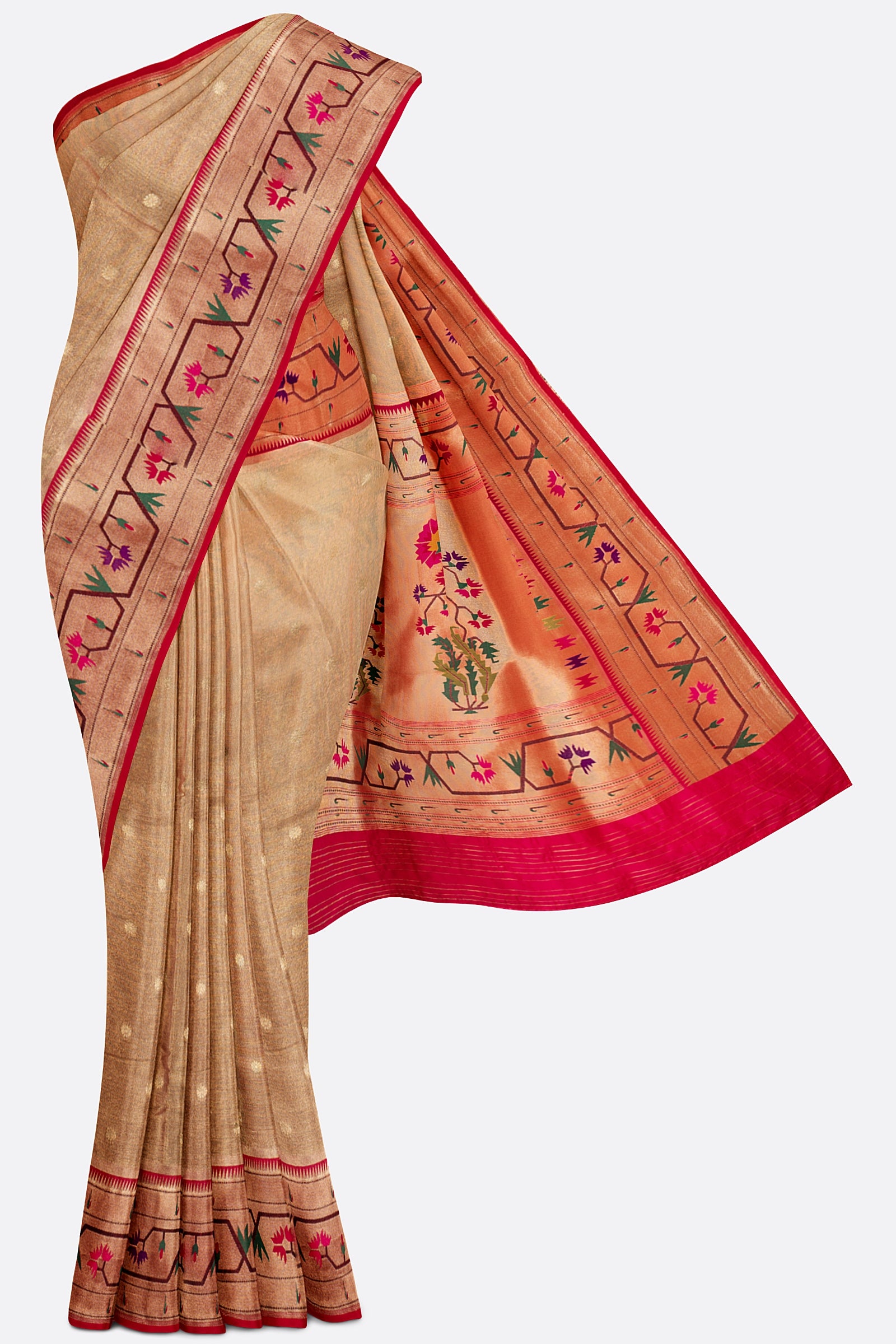 Gold Woven Banaras Saree F00878