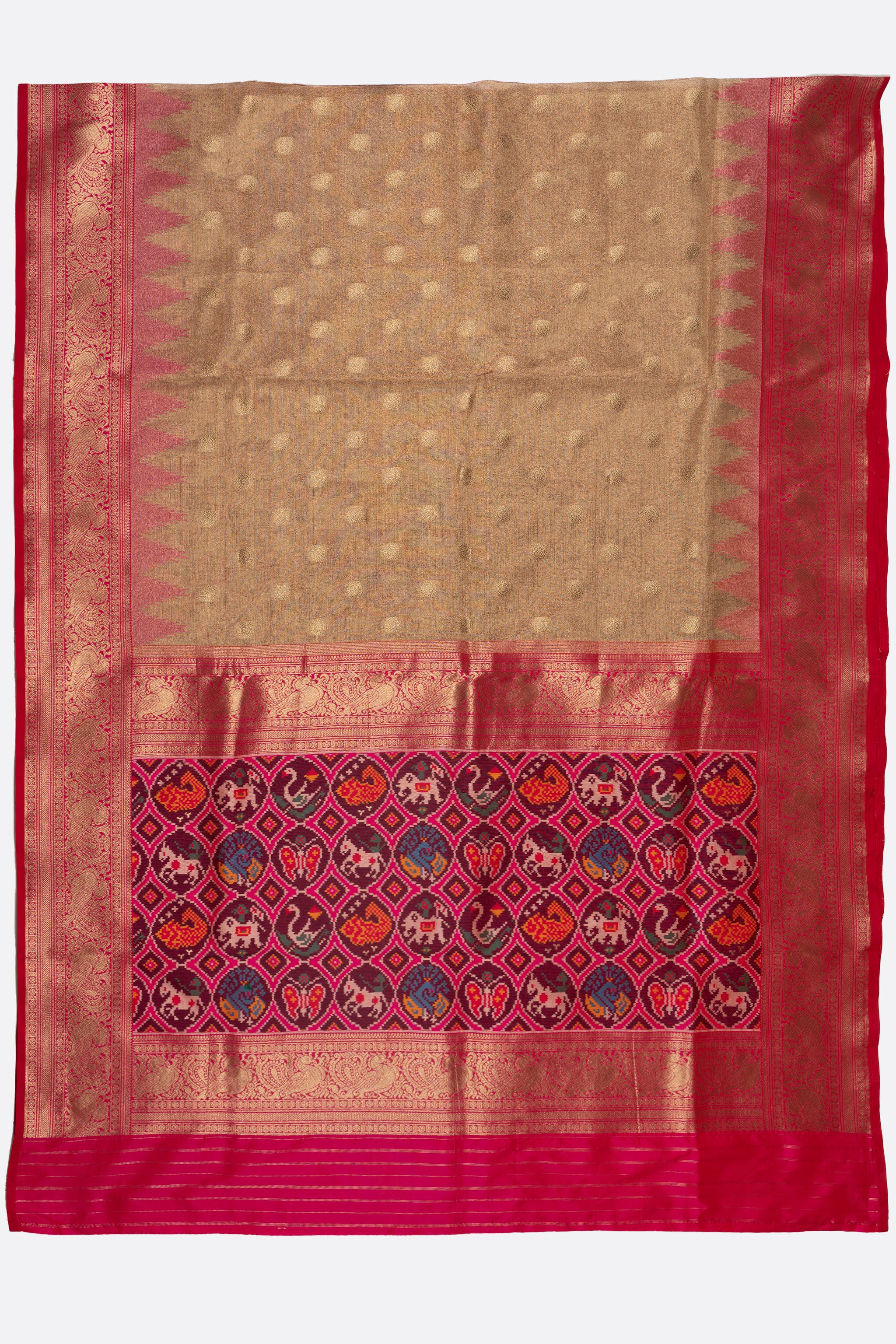 Gold Woven Tissue Saree F00872