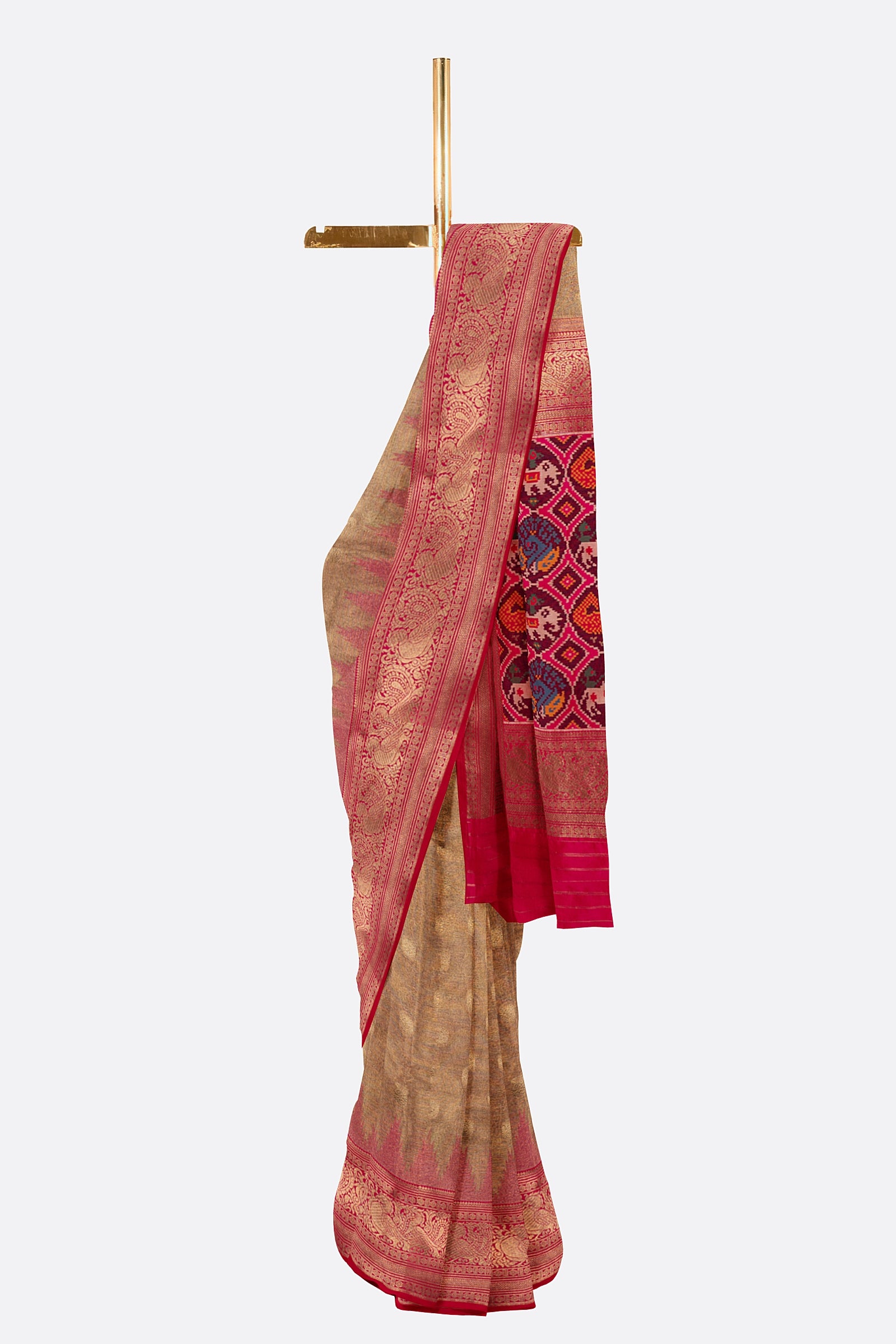 Gold Woven Tissue Saree F00872