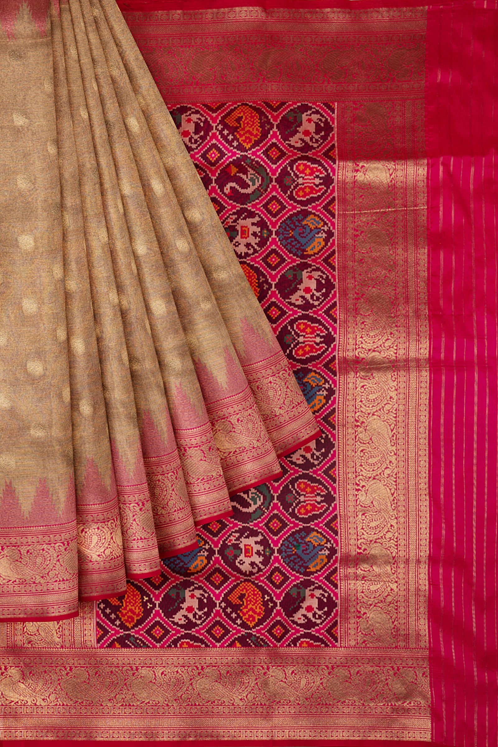 Gold Woven Tissue Saree F00872