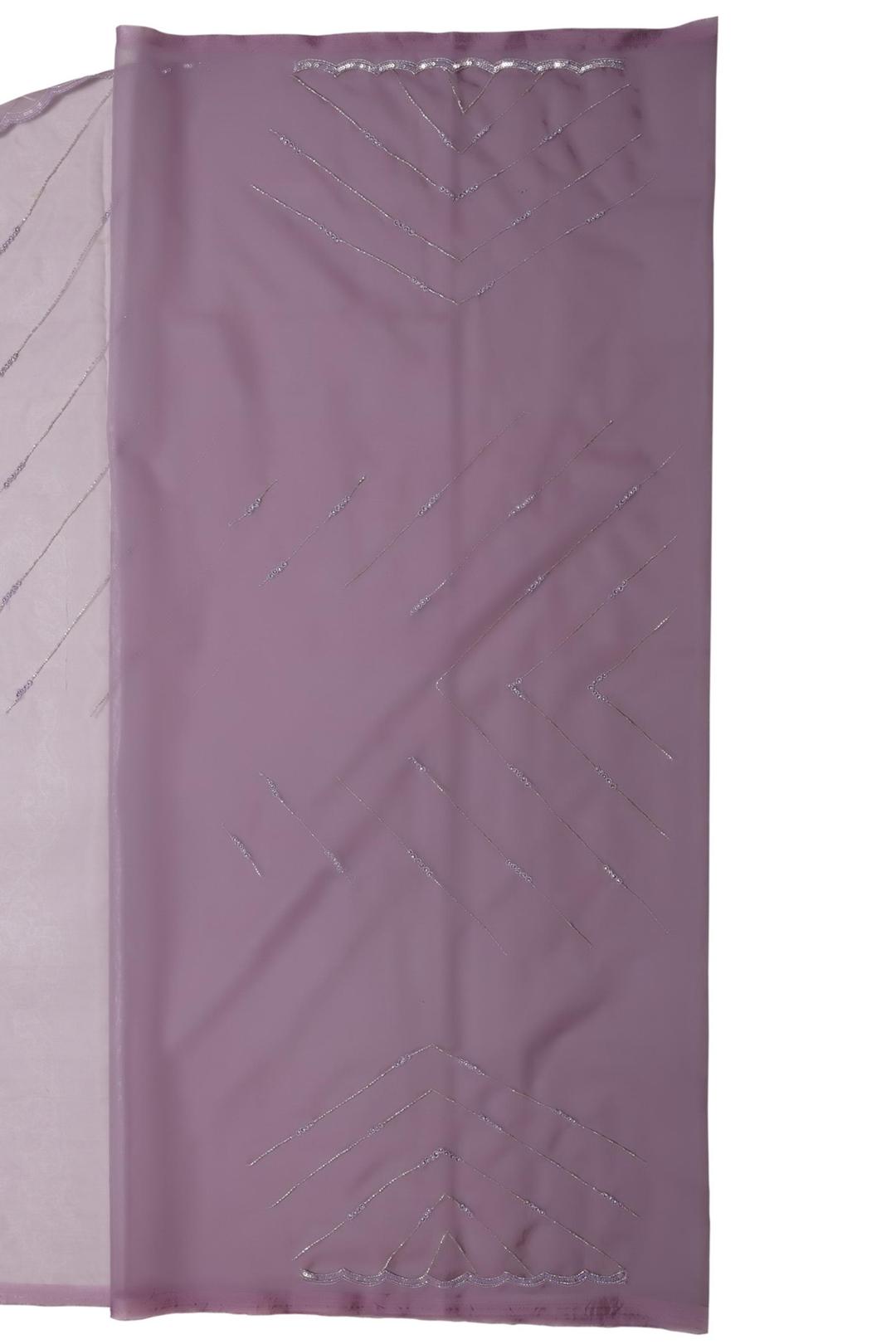 Violet Embroidered Organza Saree F00900C