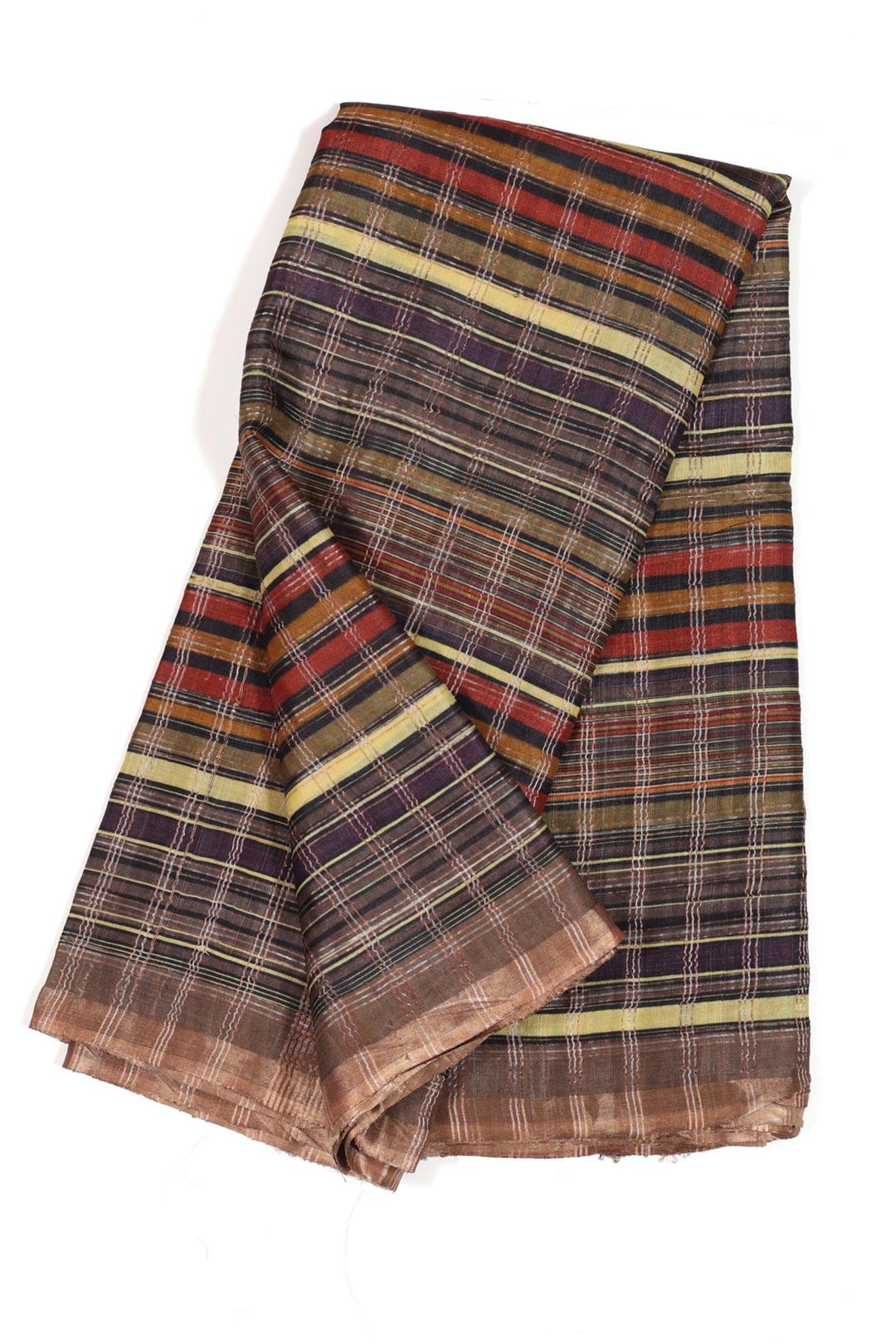 Multicolor Printed Tussar Saree F00697J