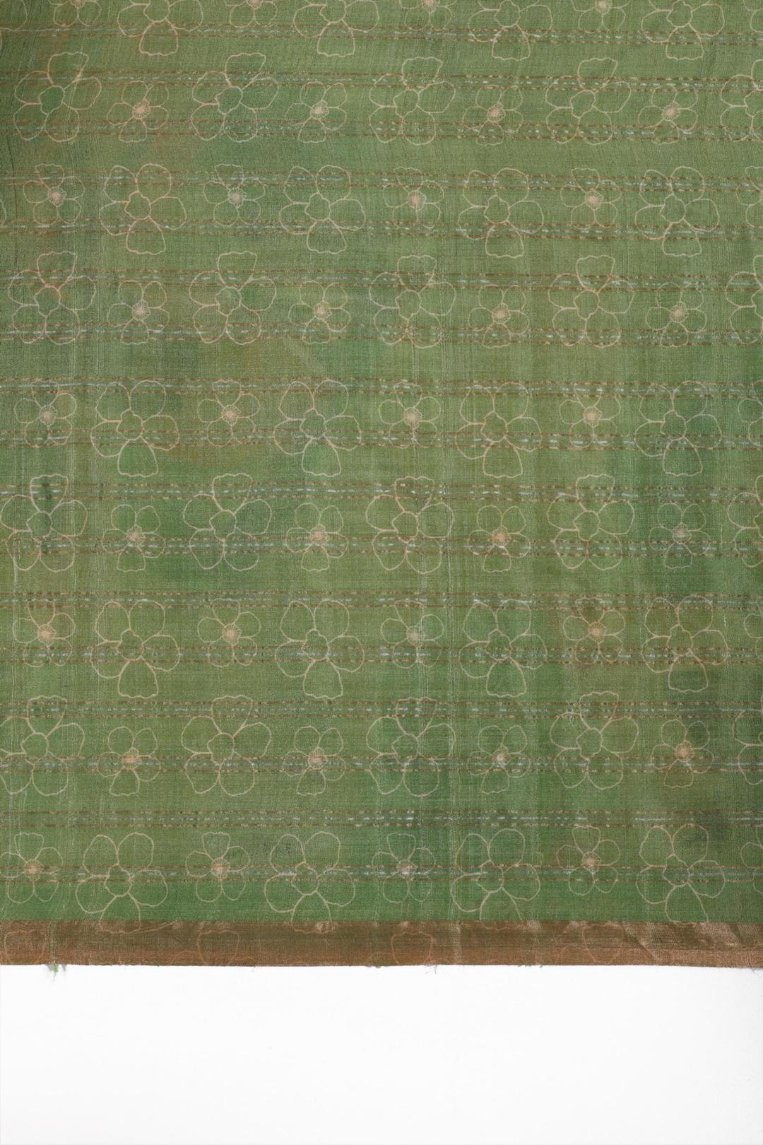 Off White Multicolor Printed Tussar Saree F00697N