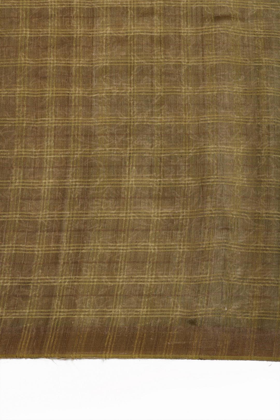 Parrot Green Printed Tussar Saree F00674A