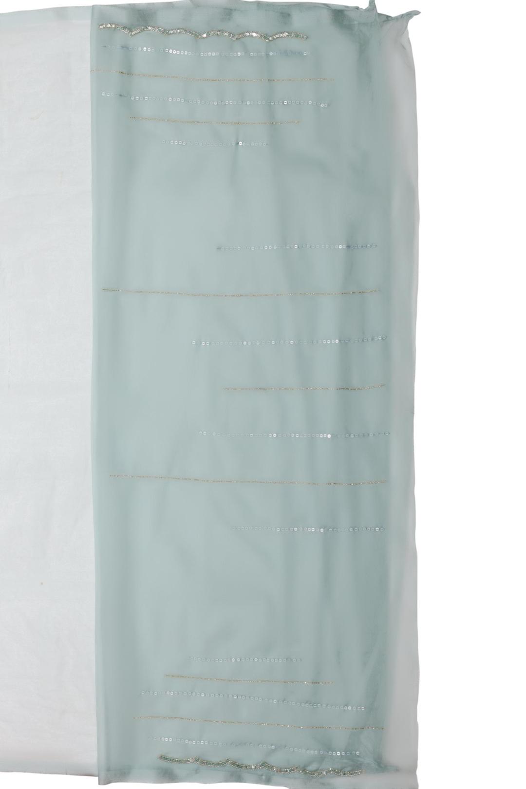 Light Green Embroidered Organza Saree F00901A