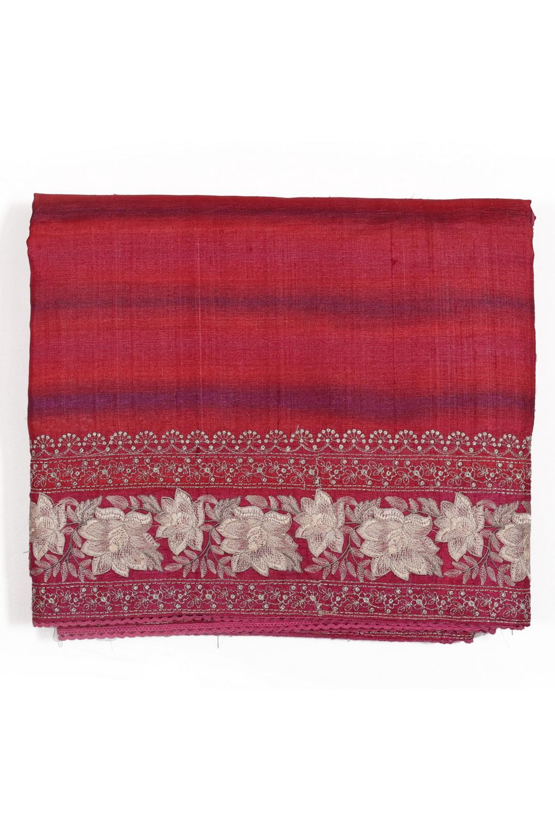 Pink Embroidered Tussar Saree F00118B