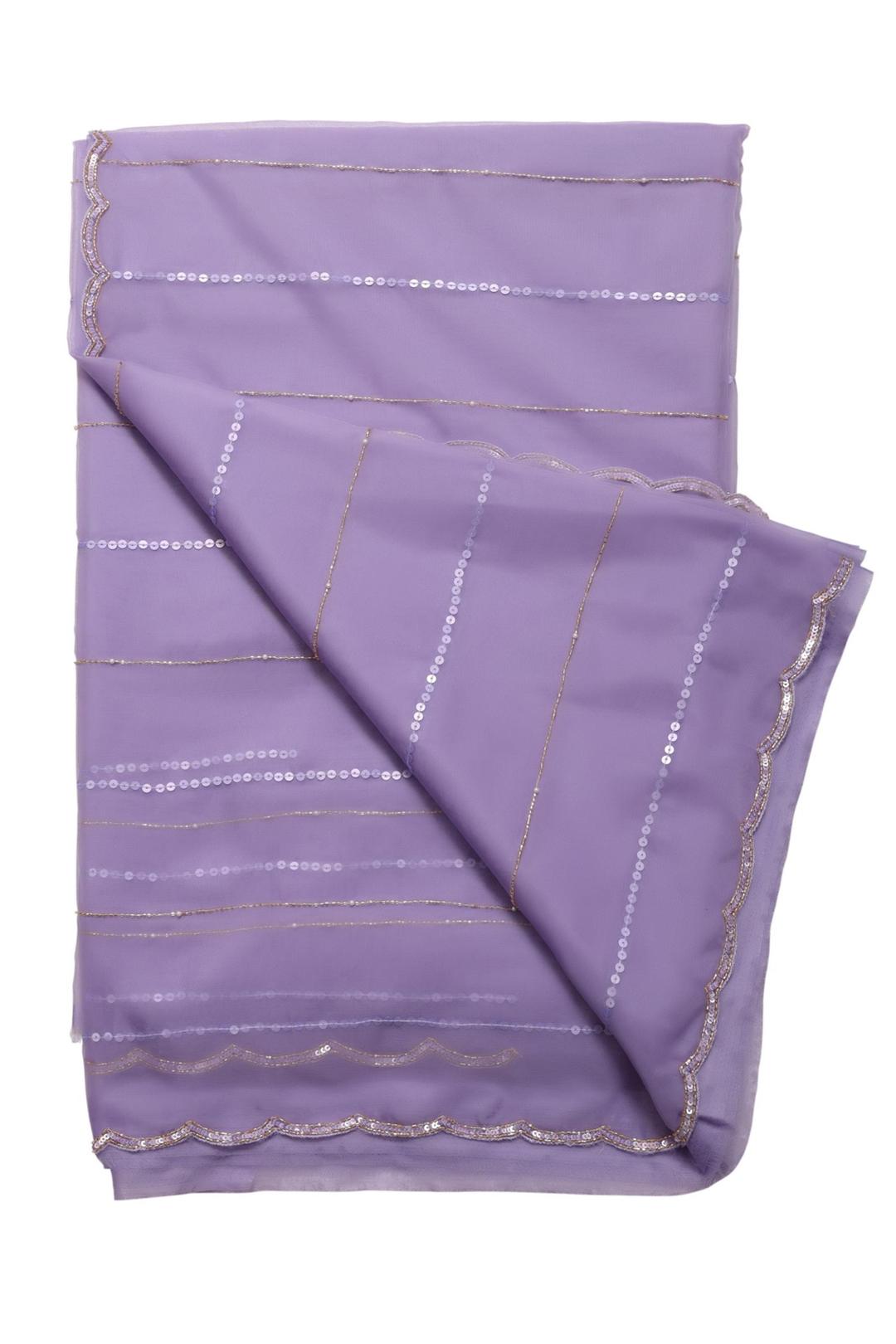 Light Lavender Embroidered Organza Saree F00901B