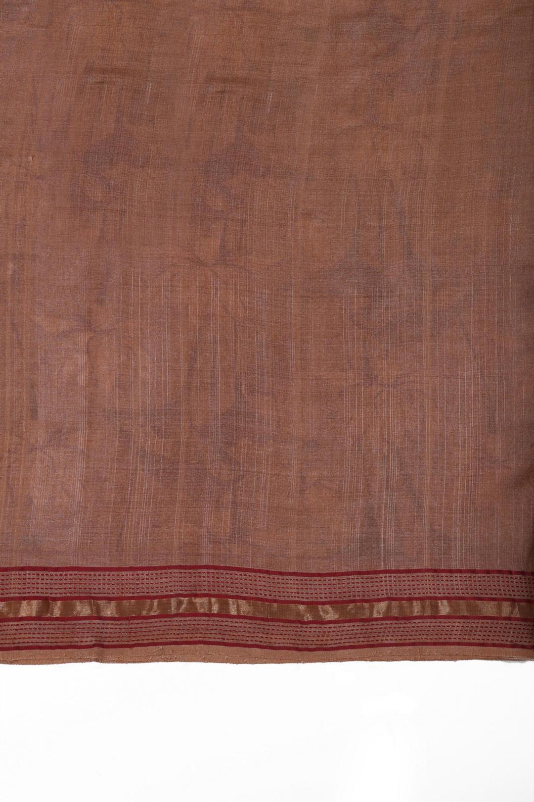 Light Brown Printed Tussar Saree ES0497