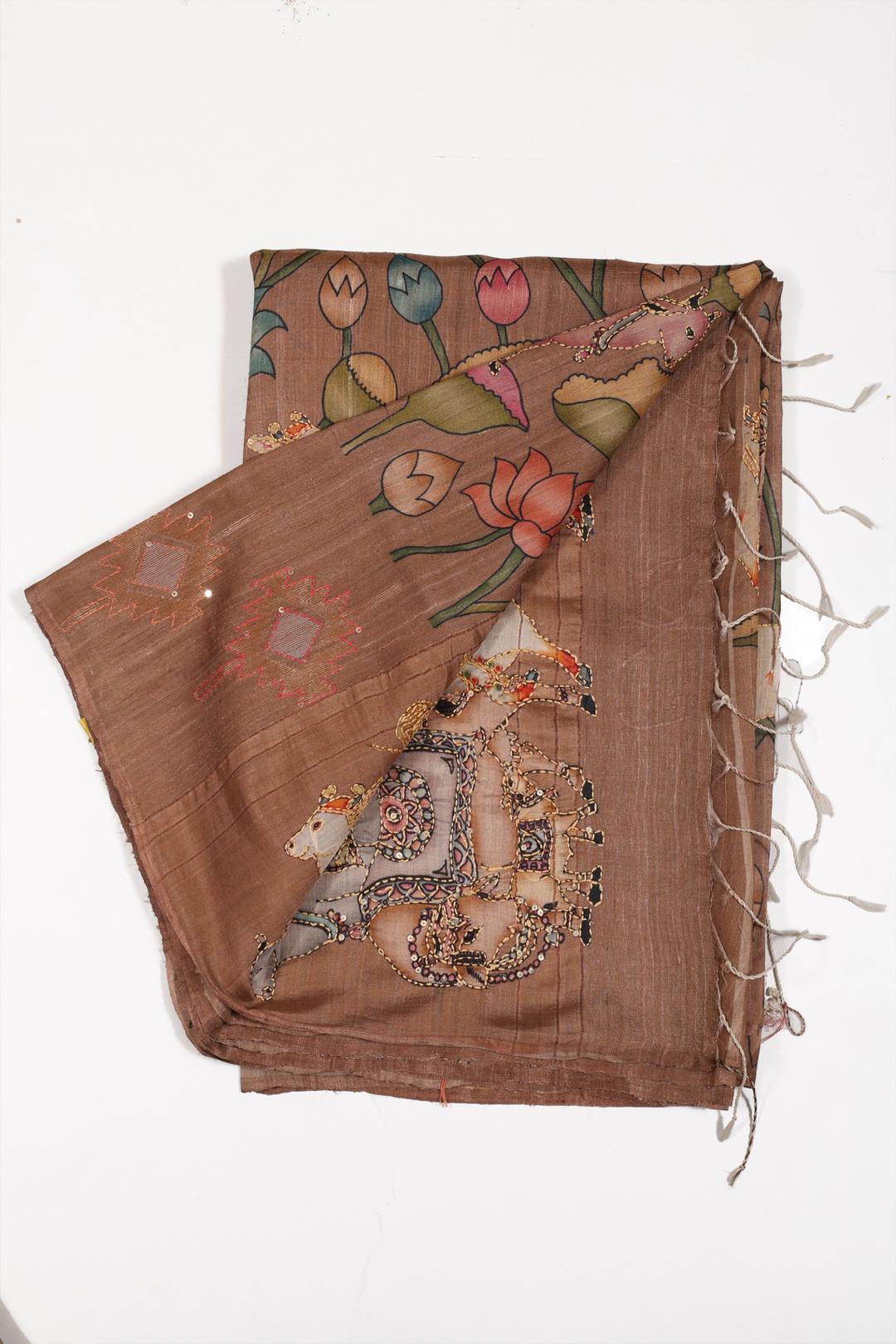 Pichwai Printed Tussar Saree ES0501