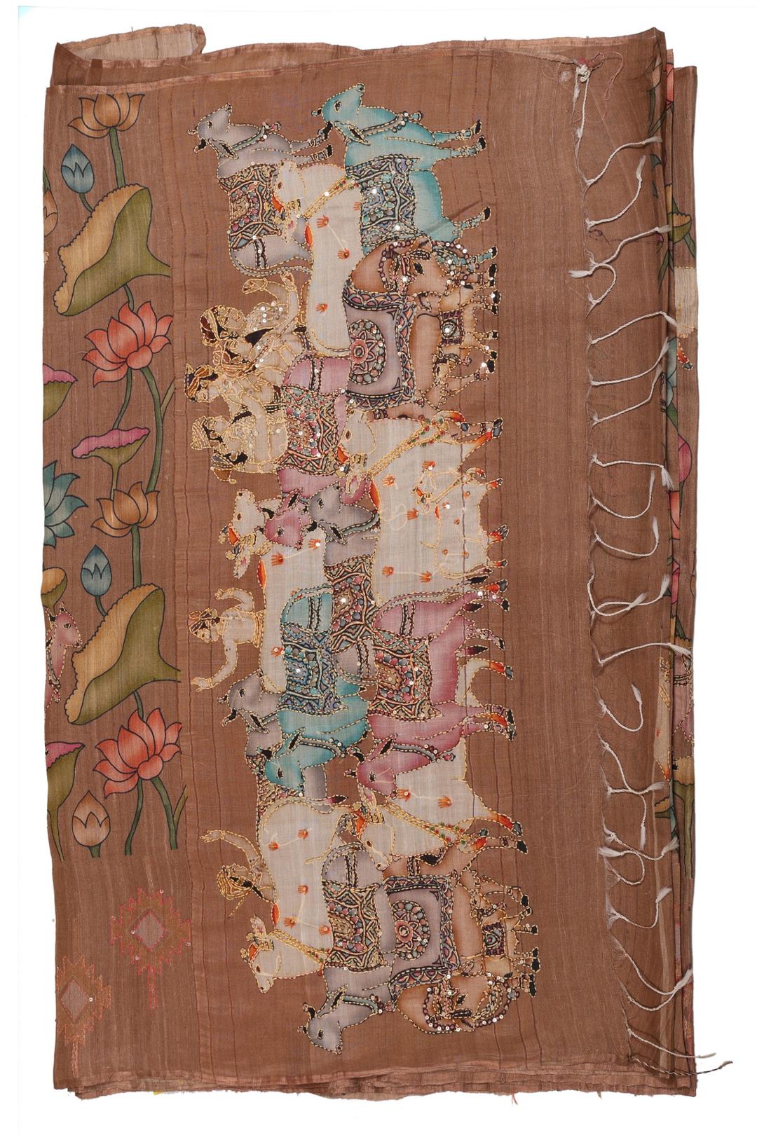 Pichwai Printed Tussar Saree ES0501