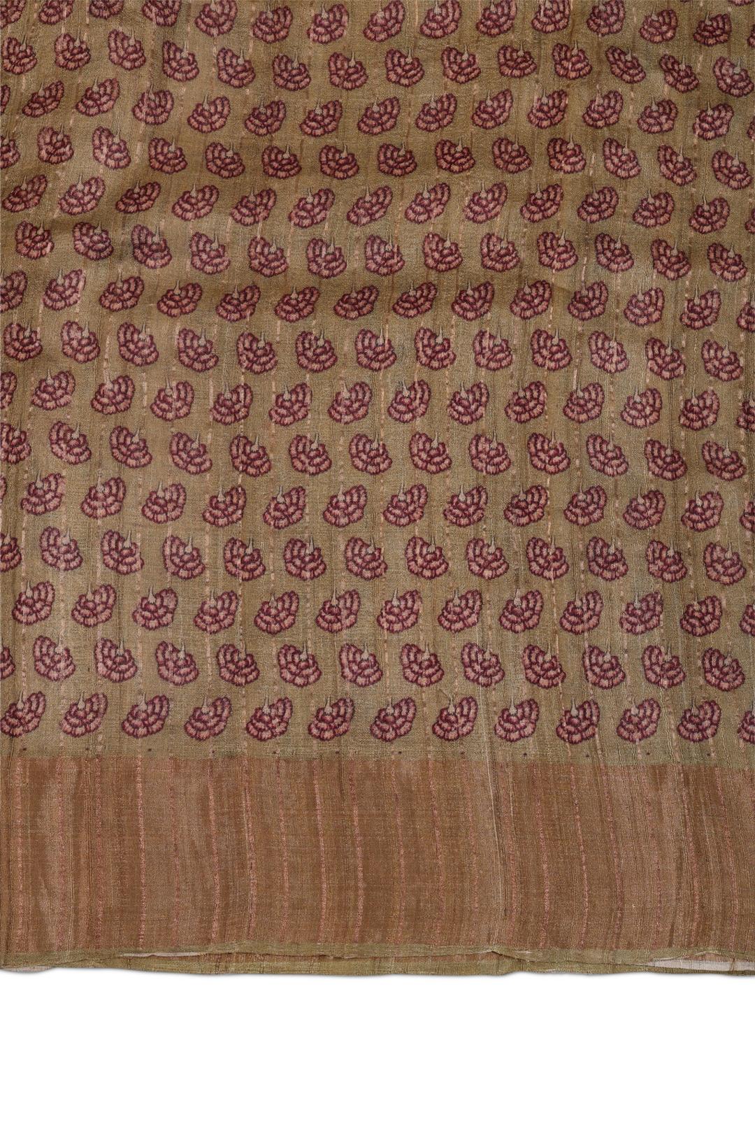 Green Printed Tussar Saree F00507C