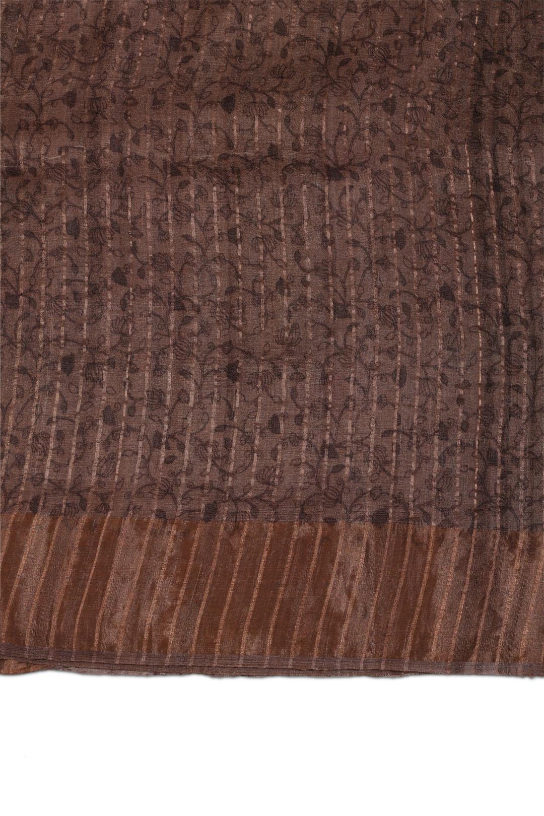 Pichwai Printed Tussar Saree F00507E