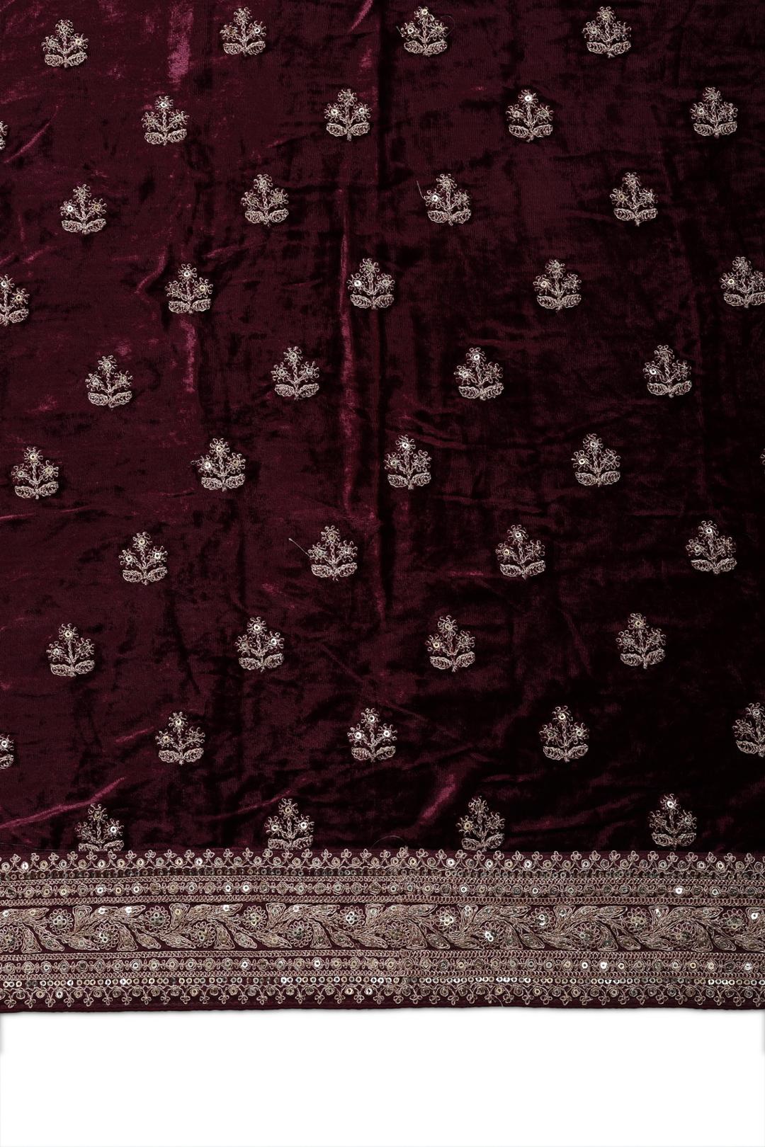 Maroon Fancy Organza Saree F00974