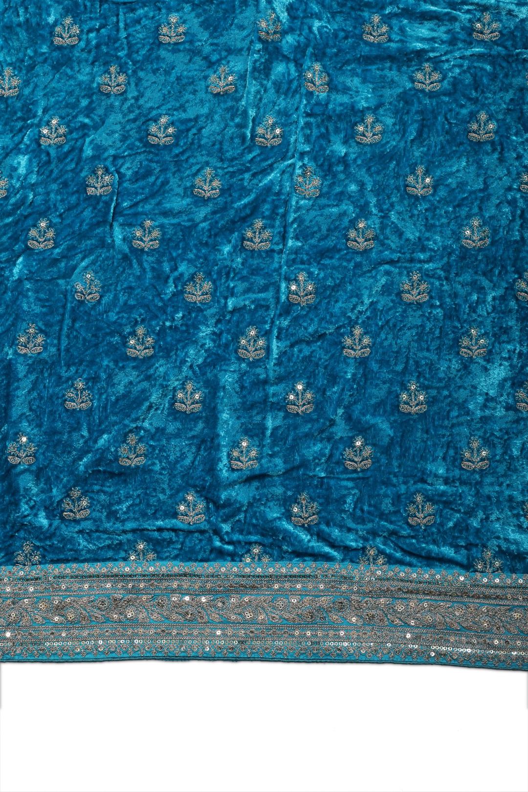 Blue Fancy Organza Saree F00974