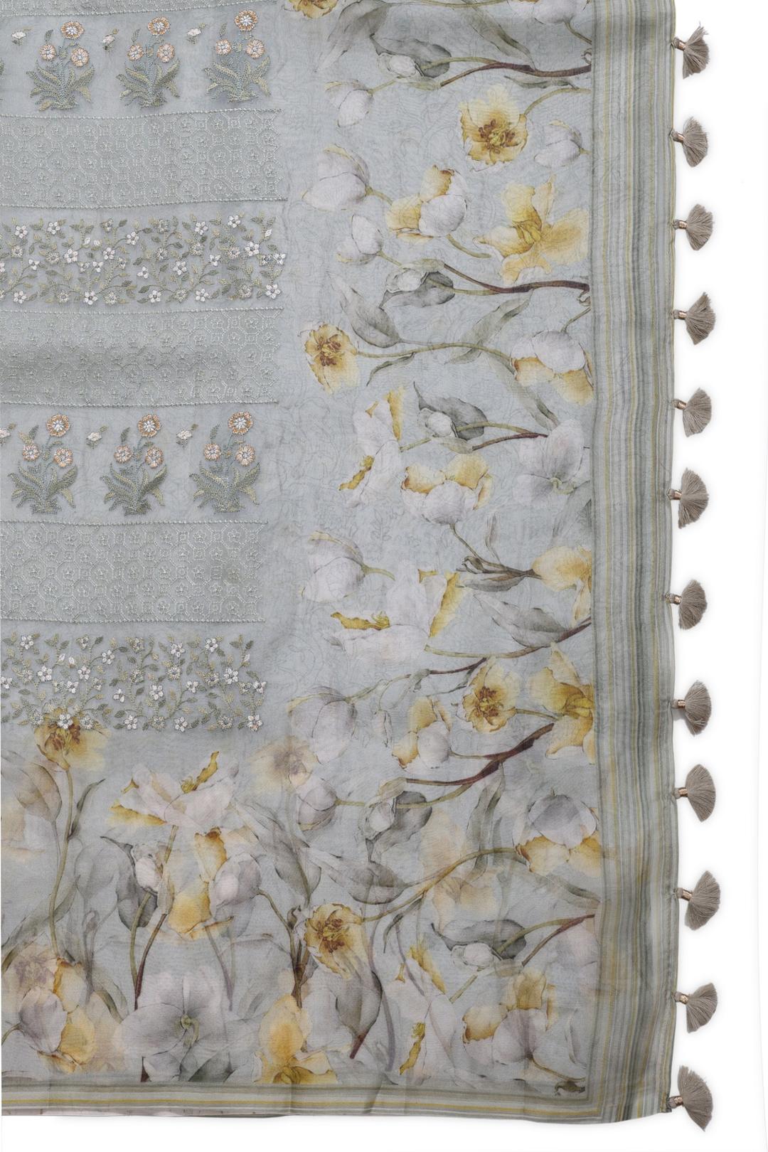 Green Printed Tussar Saree F00684C