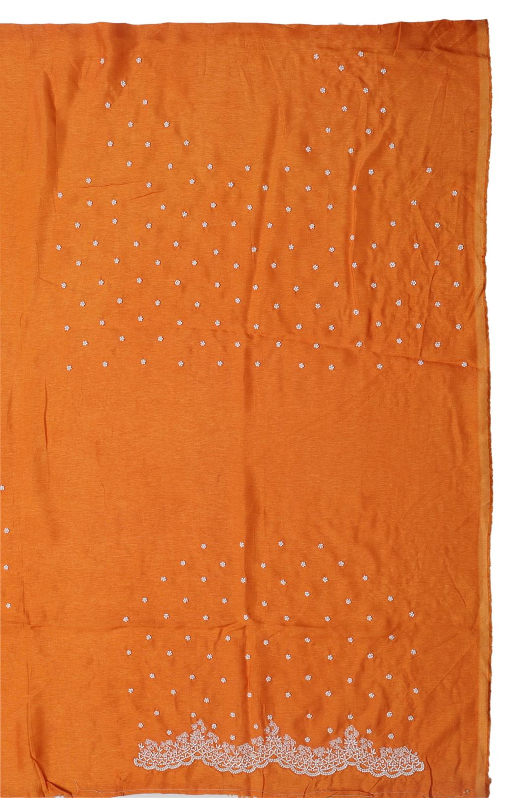 Orange Embroidered Organza Saree DS0971