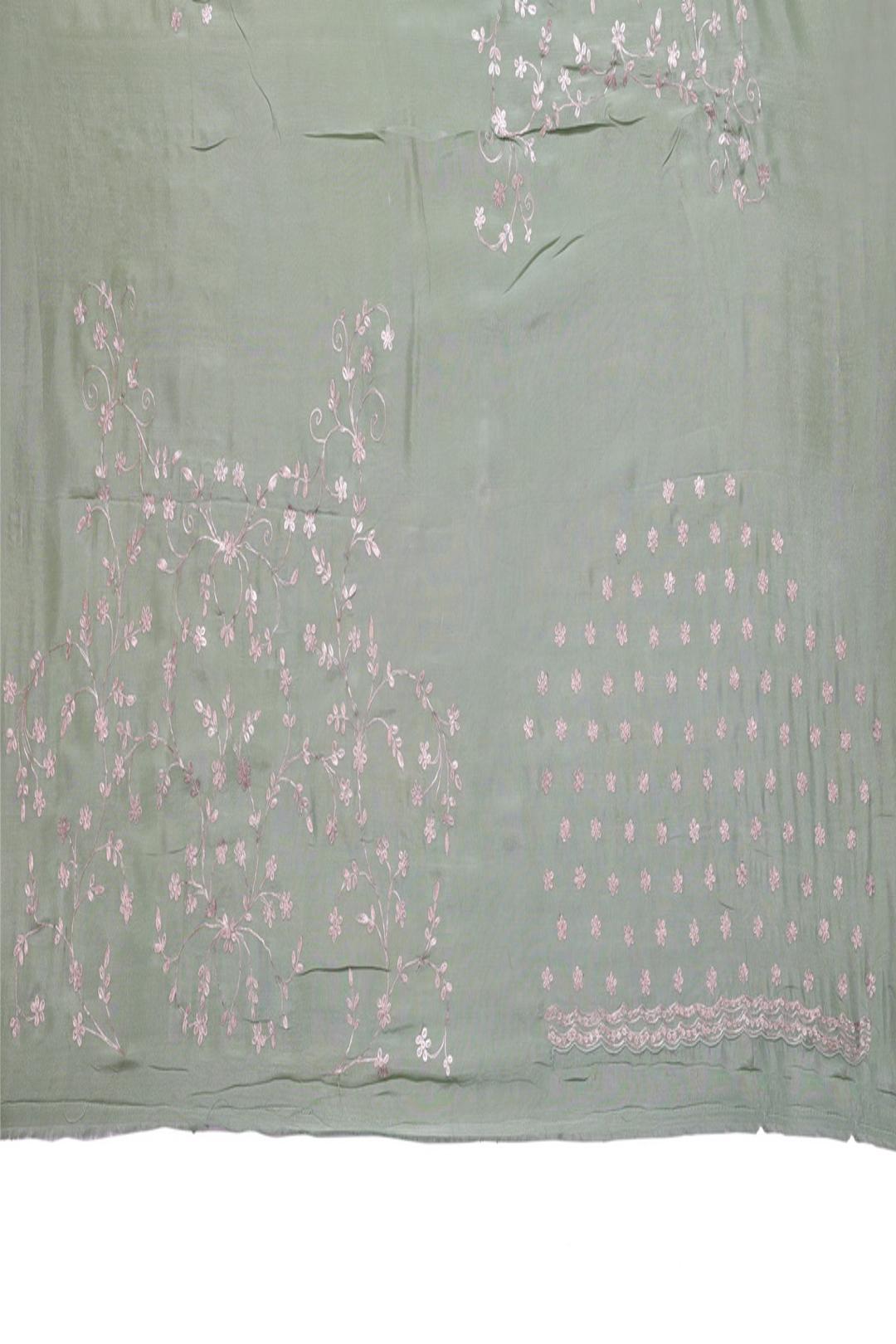 Green Embroidered Organza Saree ES0067