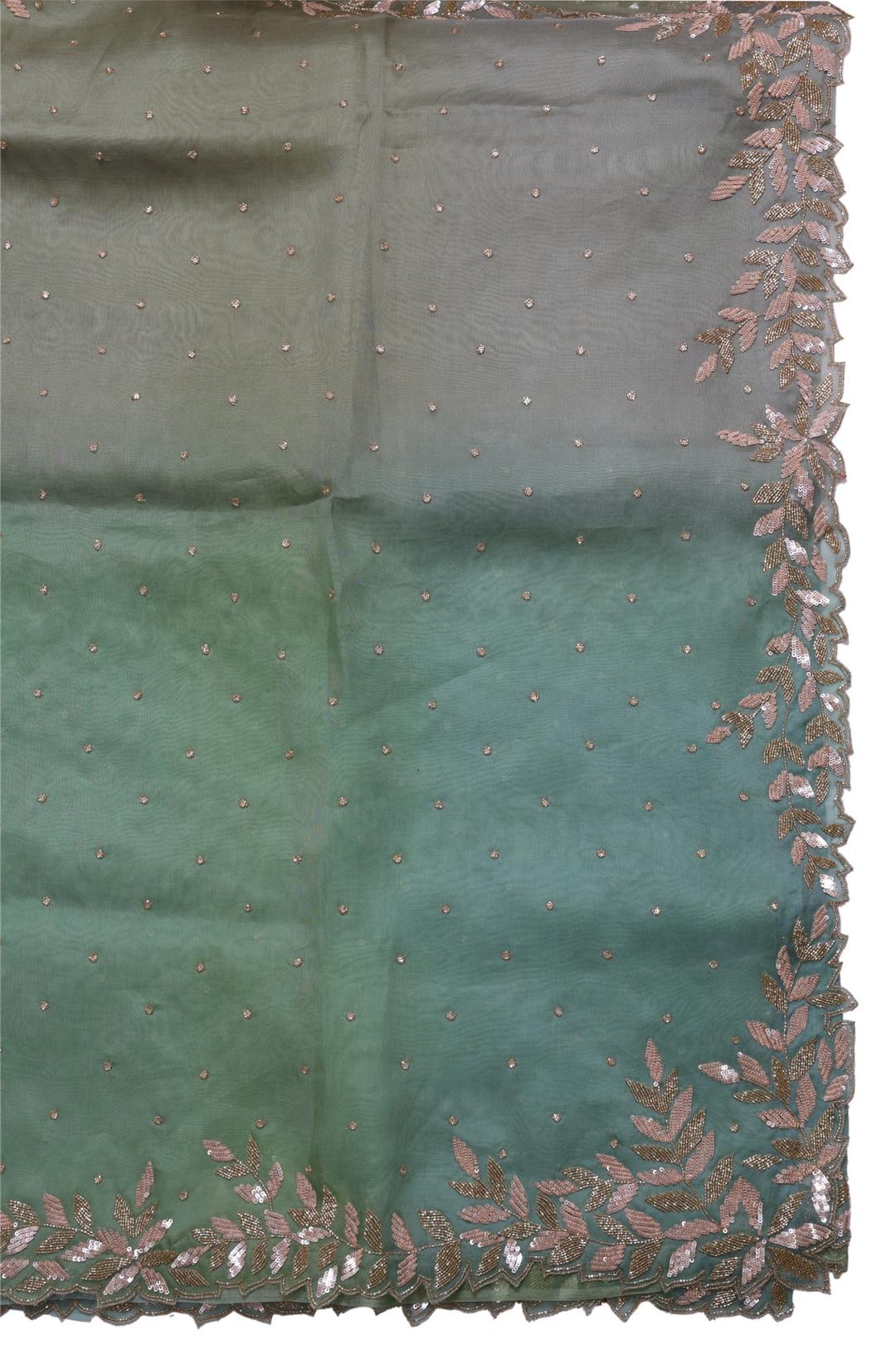 Green Embroidered Organza Saree ES1350A