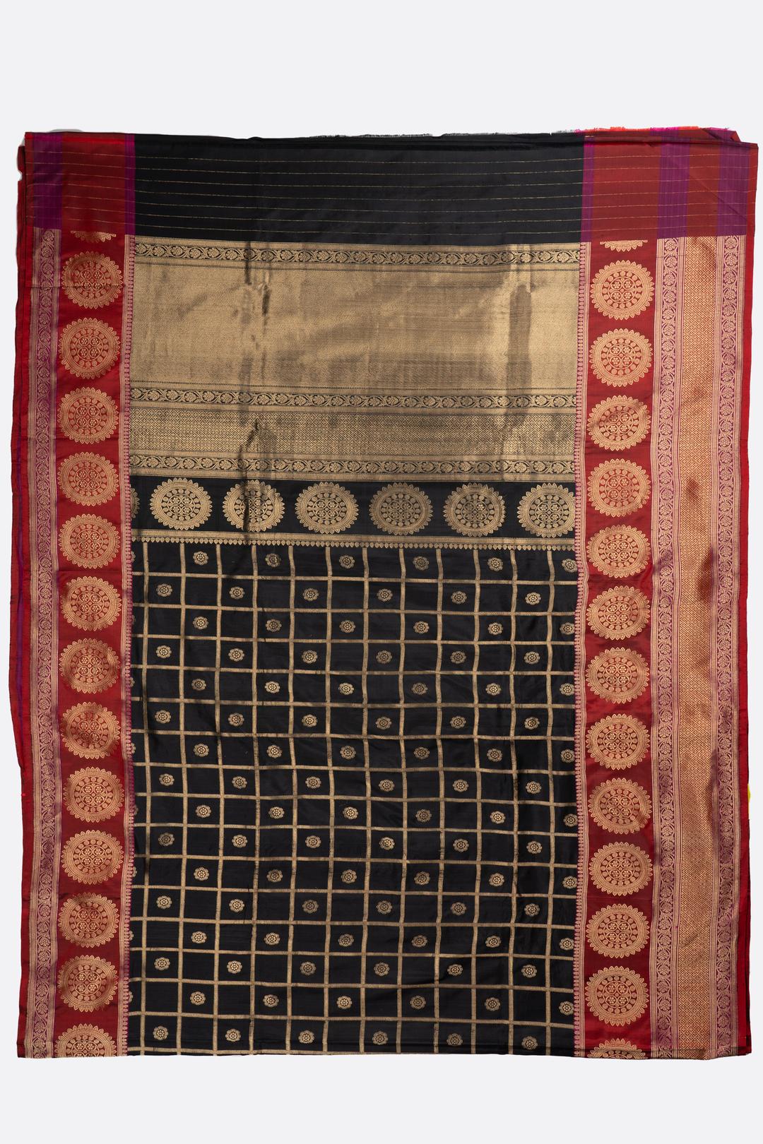 Black Woven Banaras Saree SA0003