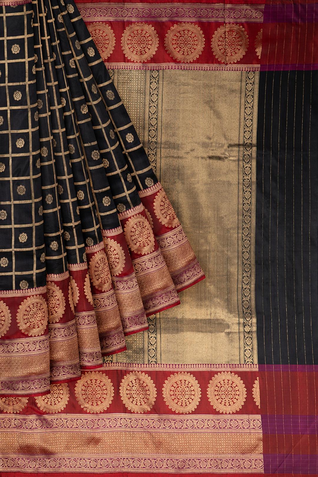 Black Woven Banaras Saree SA0003