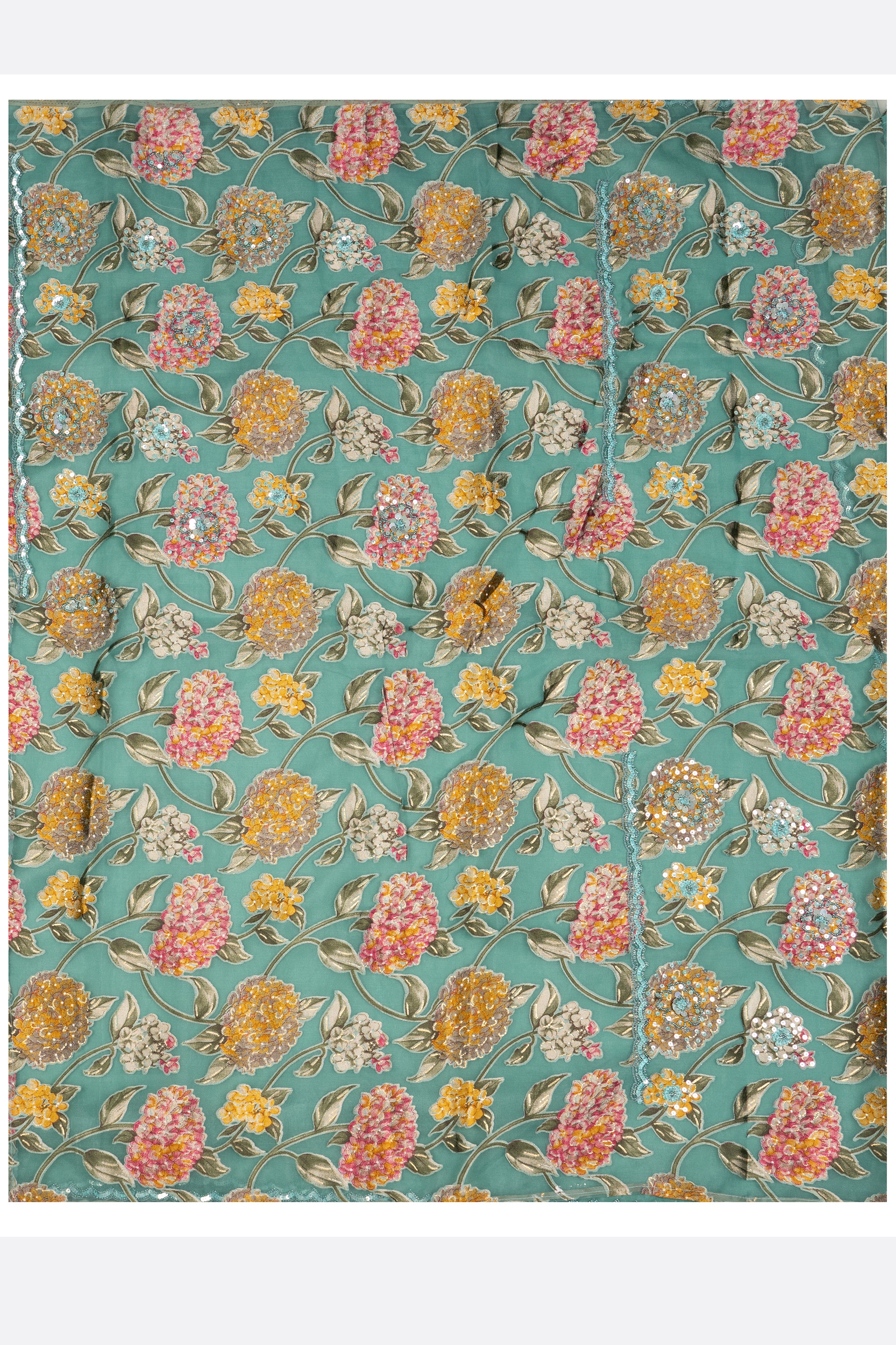 Blue Embroidered Organza Saree F01173