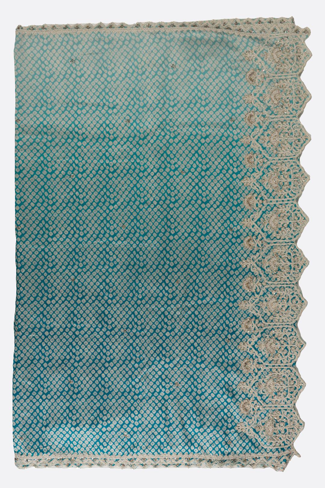 Blue Printed Georgette Saree F00785