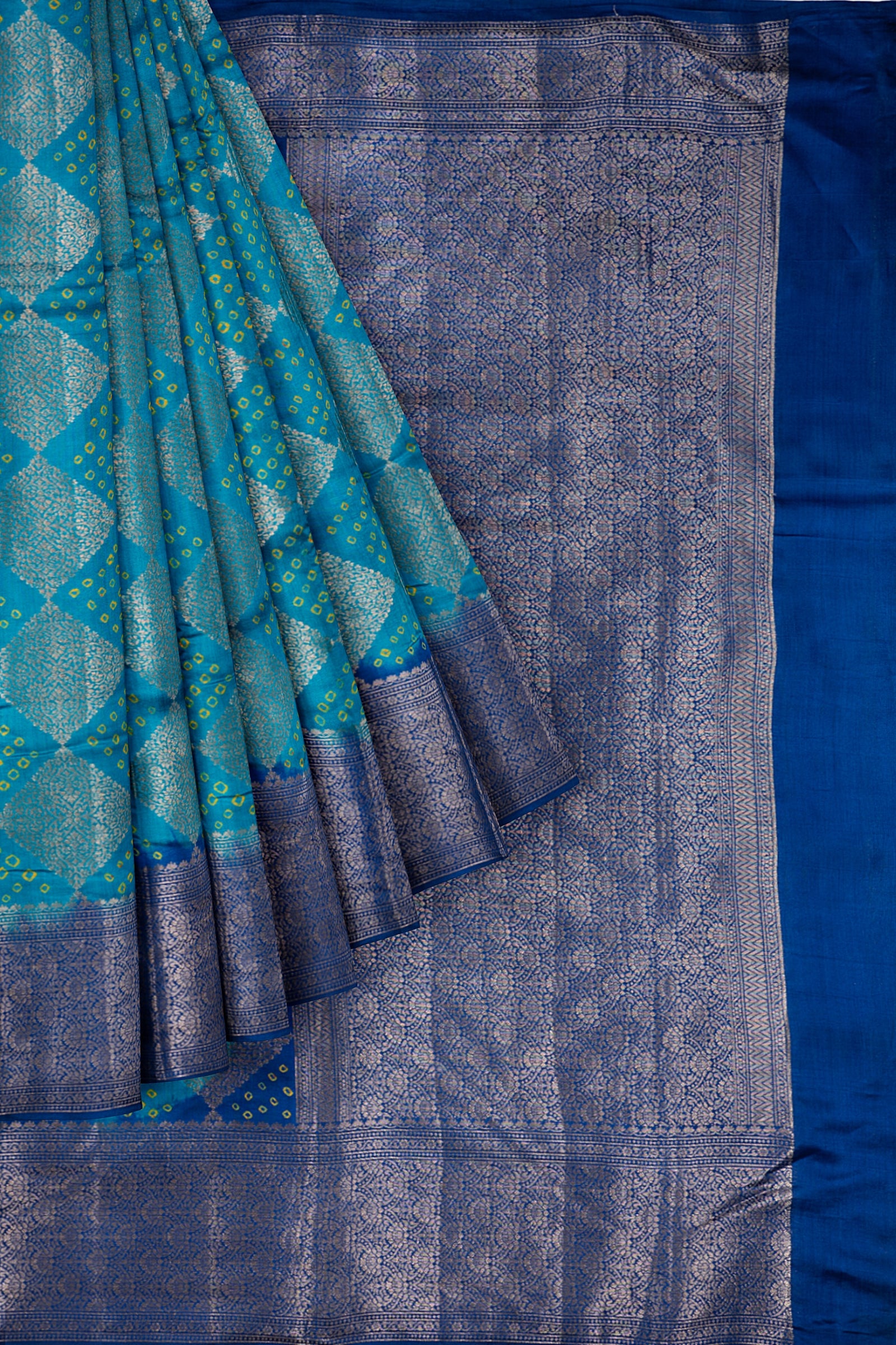 Blue Woven Chiniya Saree ES1148