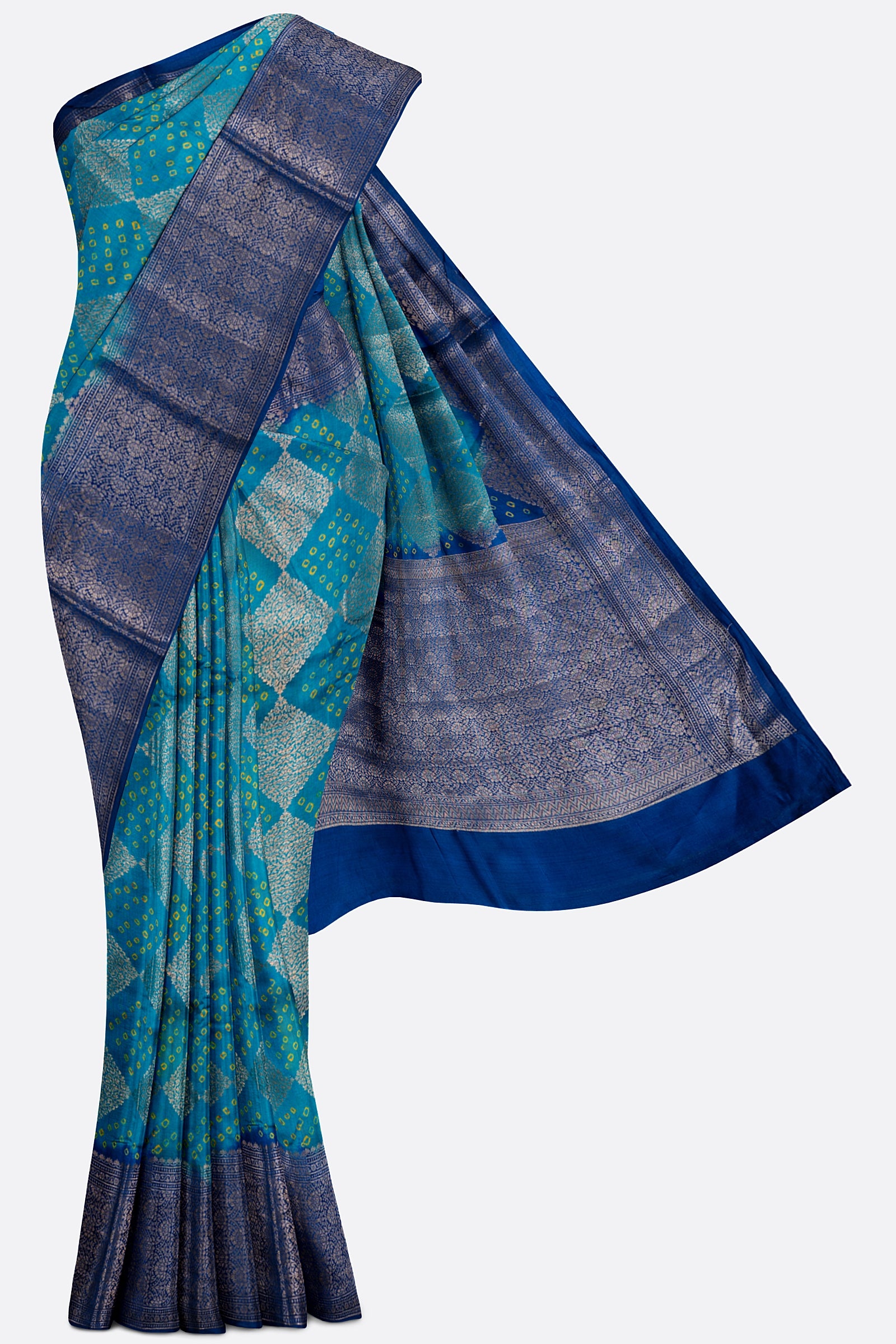 Blue Woven Chiniya Saree ES1148