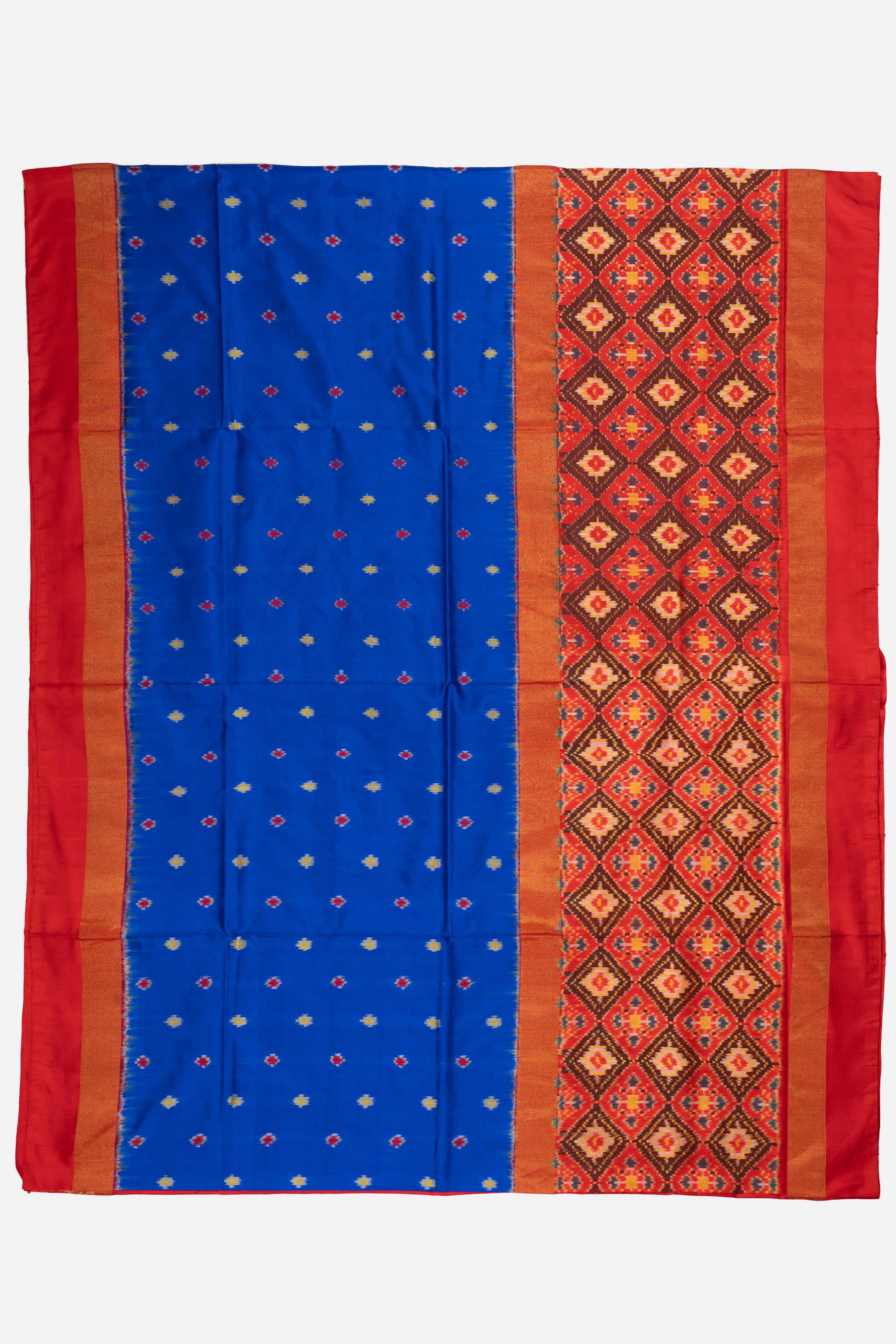 Blue Woven Ikat Pochampally Saree D429