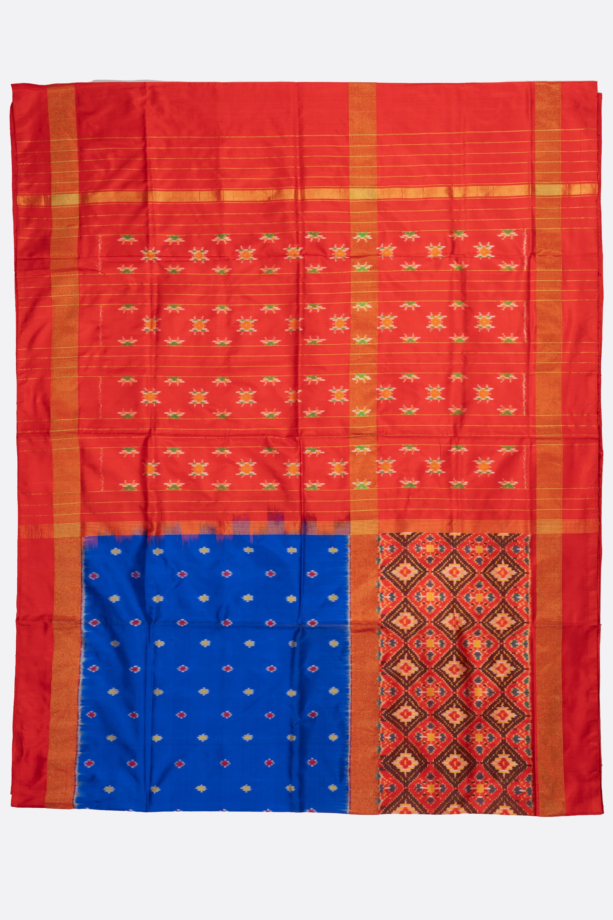 Blue Woven Ikat Pochampally Saree D429