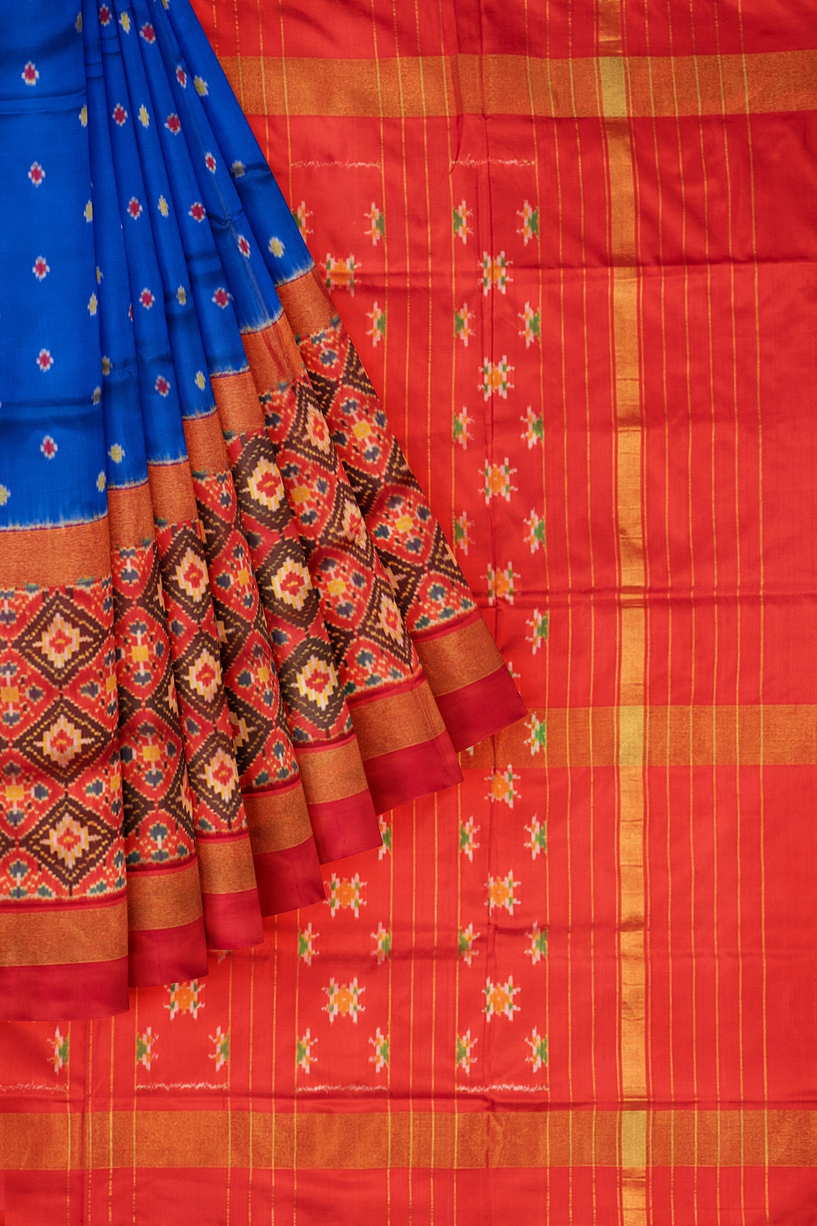Blue Woven Ikat Pochampally Saree D429