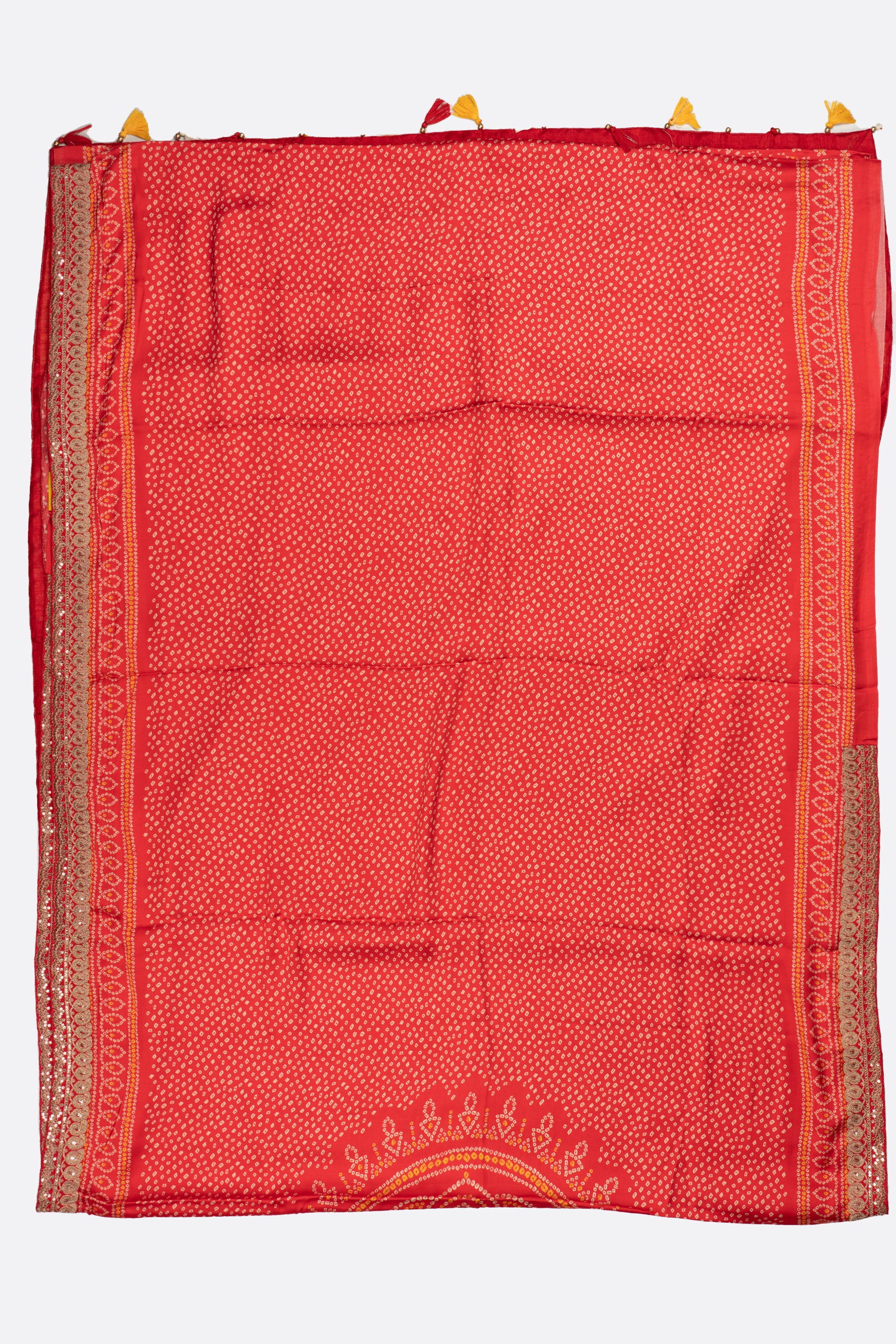 Coral Peach Woven Bandhani Saree ES0284