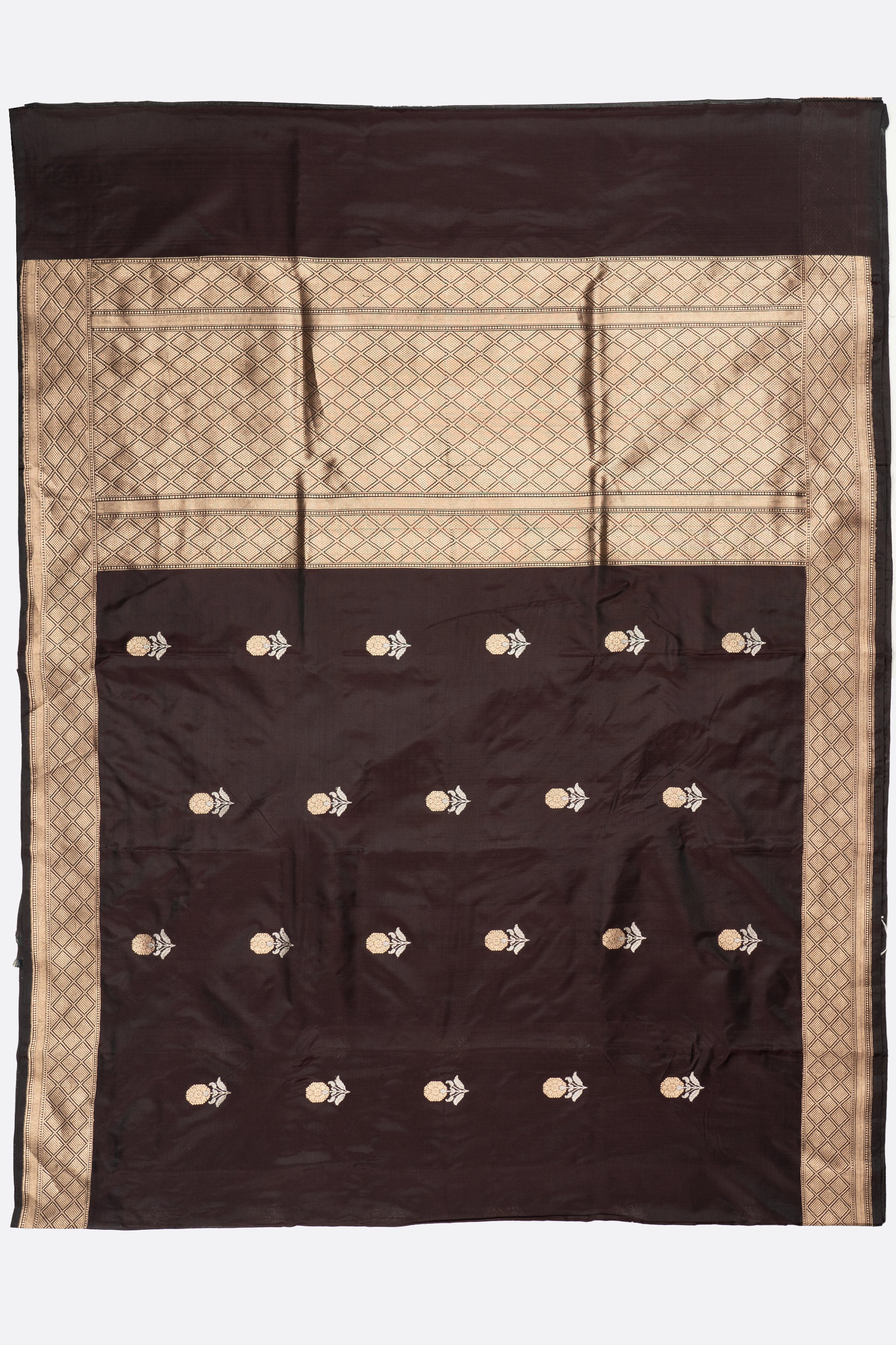 Dark Brown Woven Banaras Saree F00209