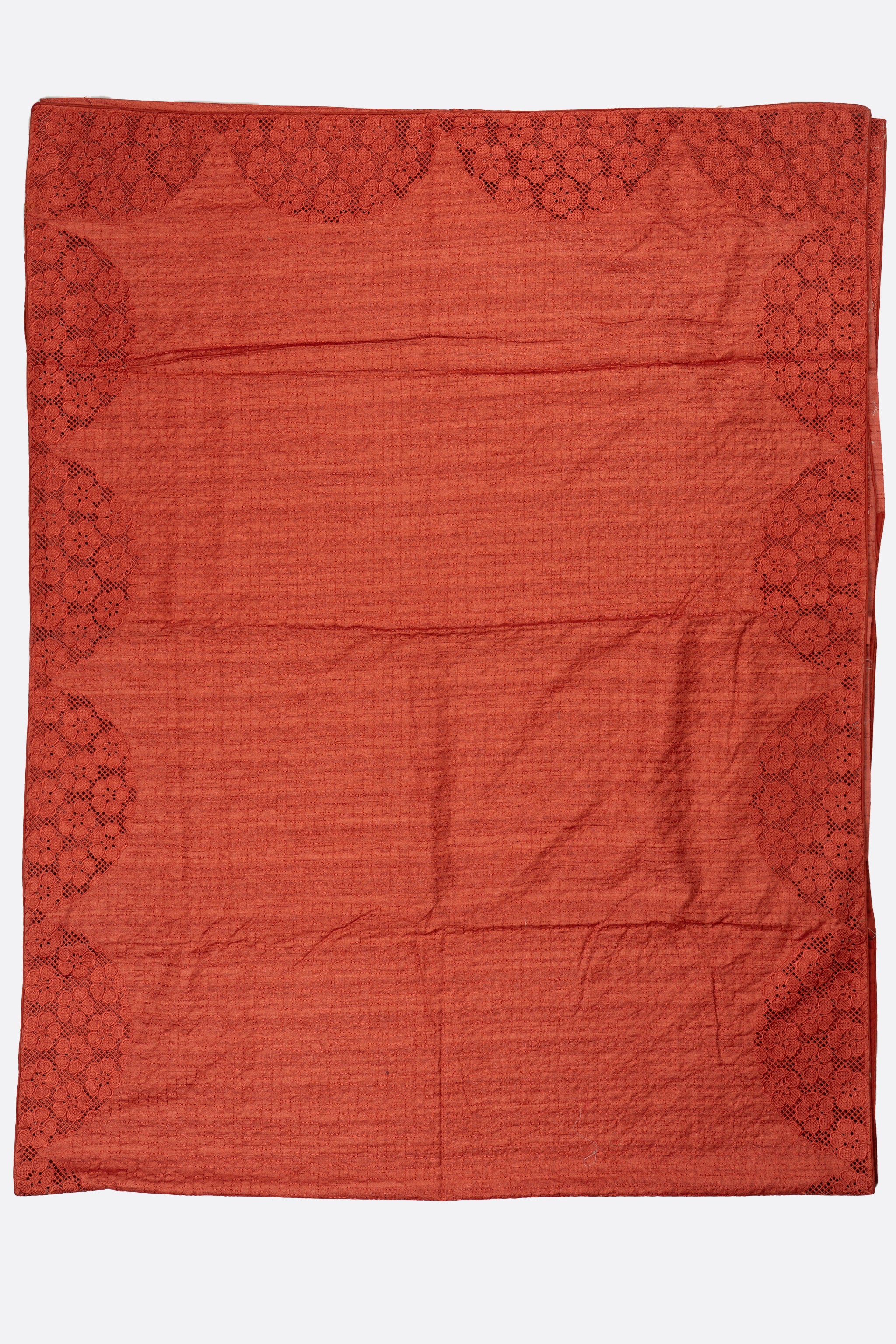 Dark Orange Woven Art Tussar Saree AB0497