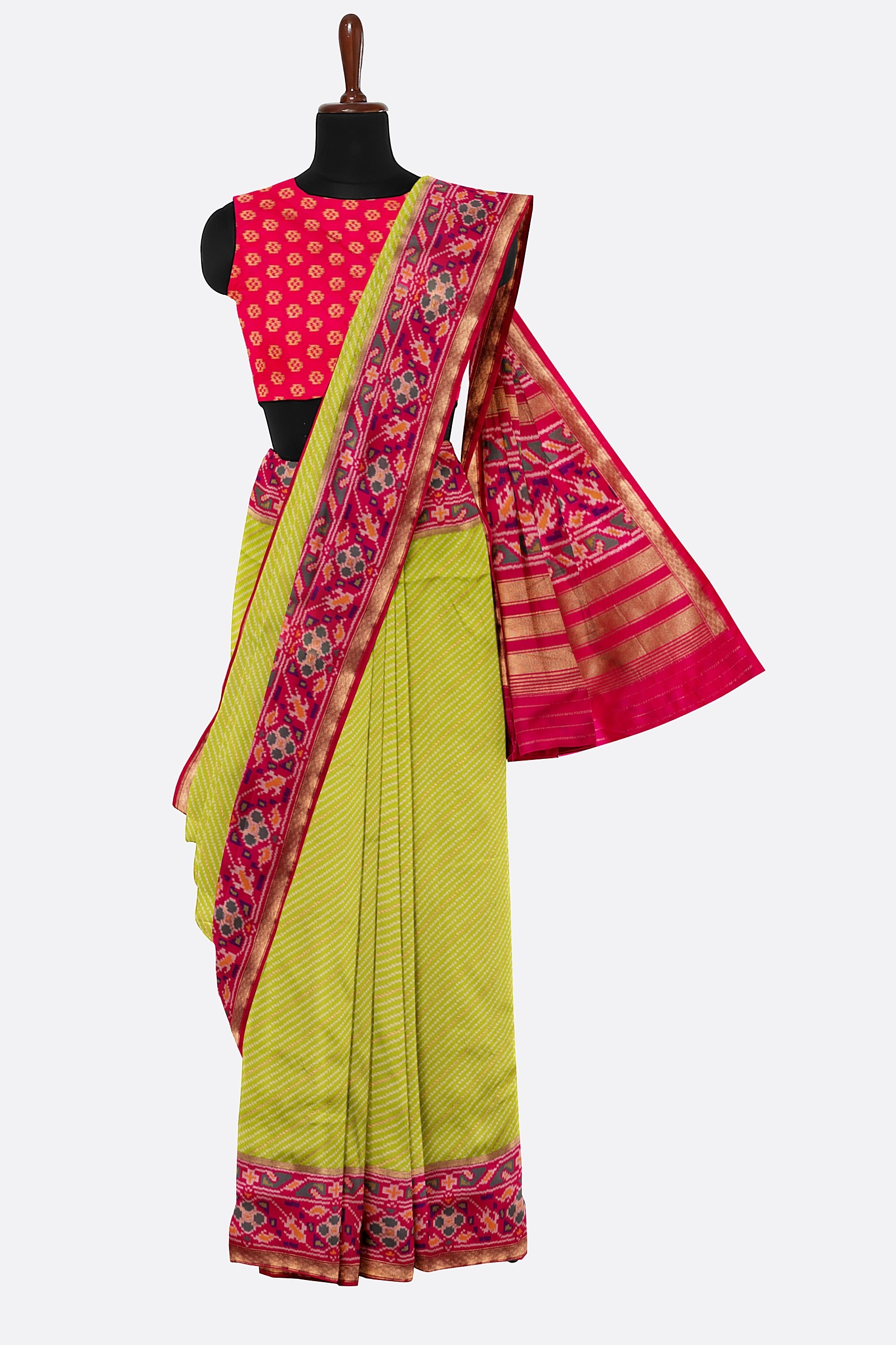 Green Woven Art Banaras Saree F00875