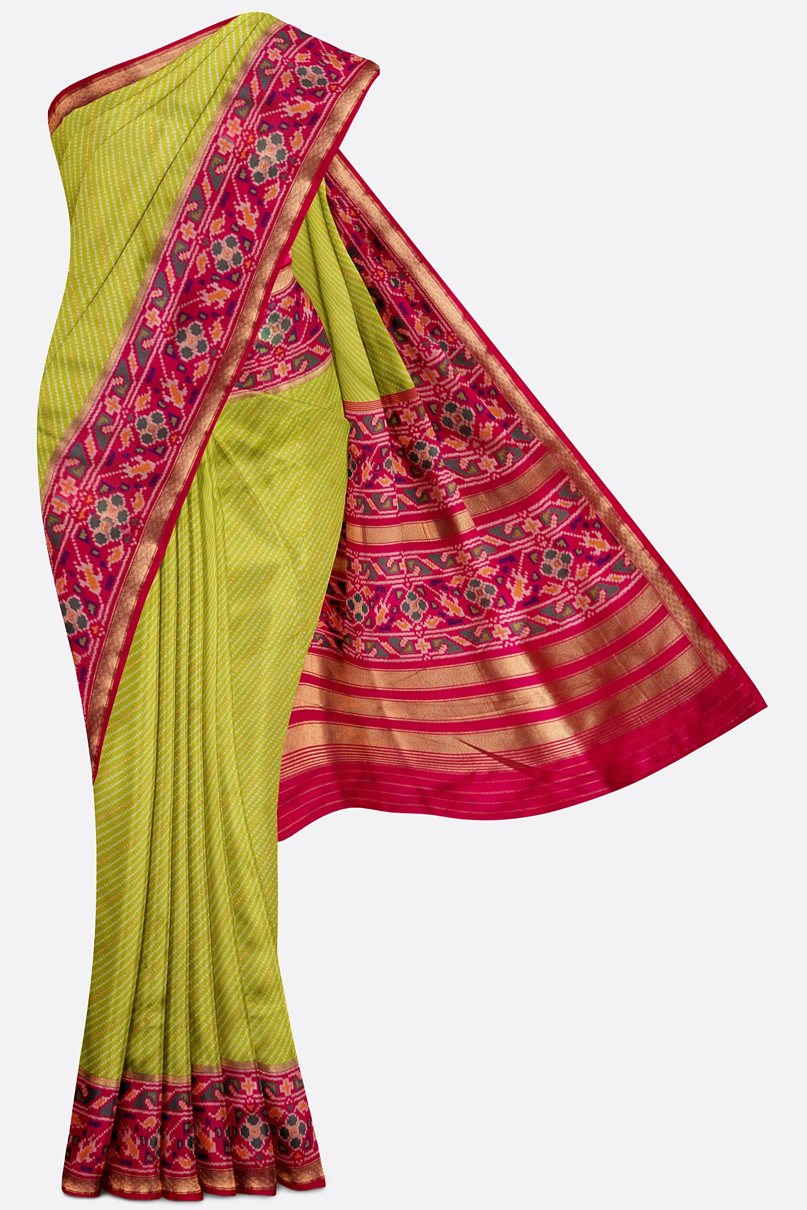 Green Woven Art Banaras Saree F00875