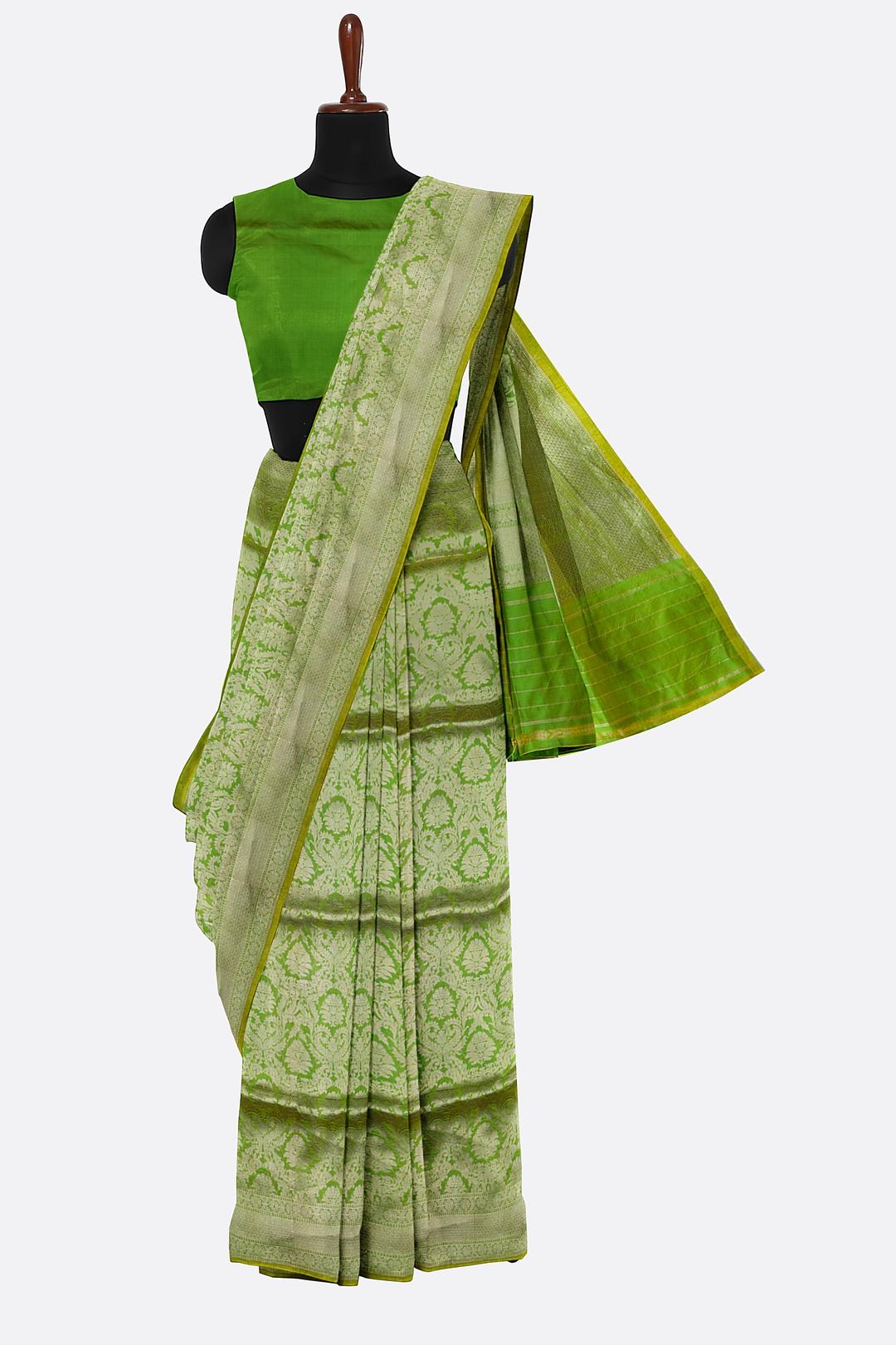 Green Woven Banaras Saree ES0476