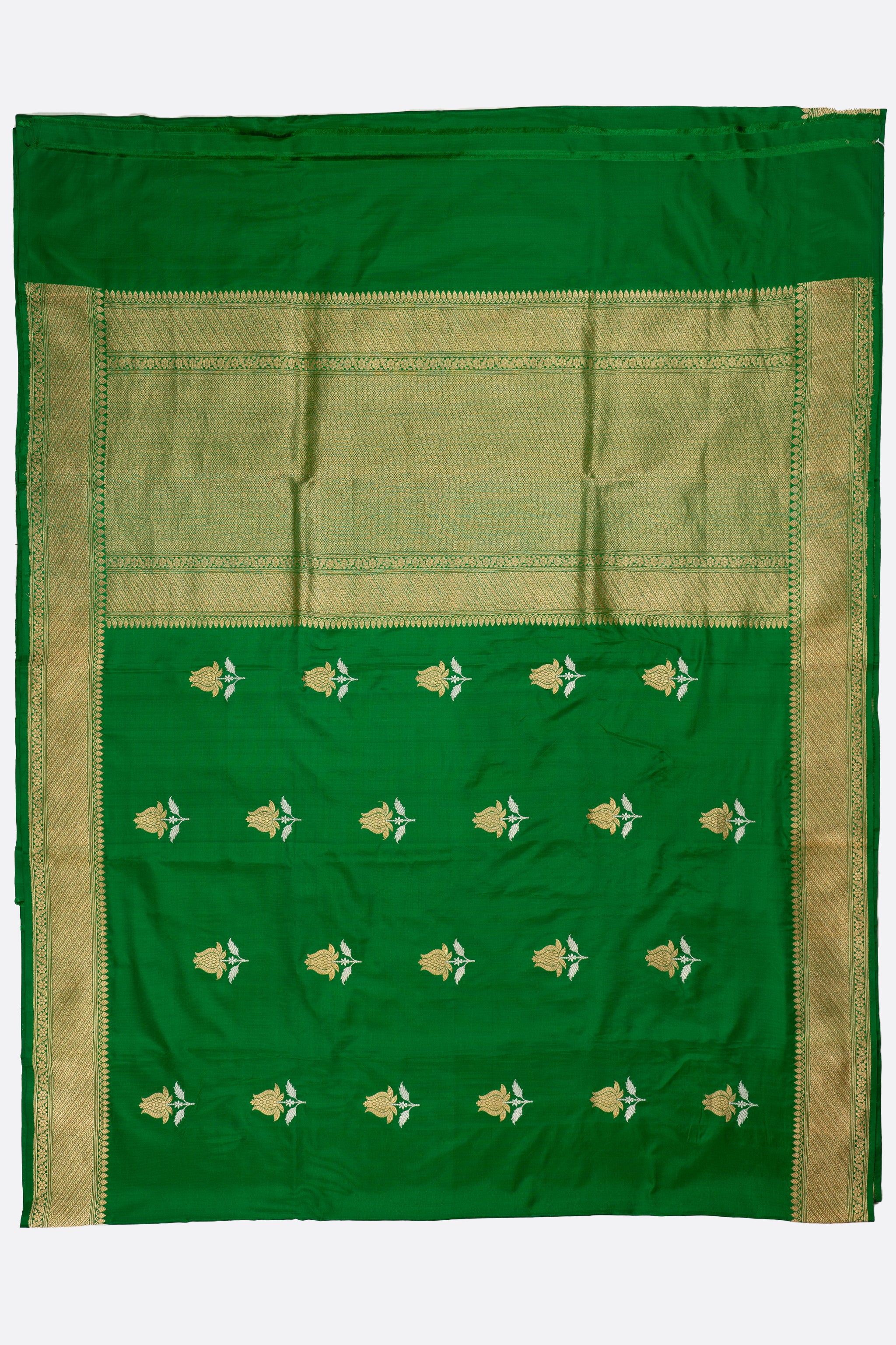 Green Woven Banaras Saree F00209
