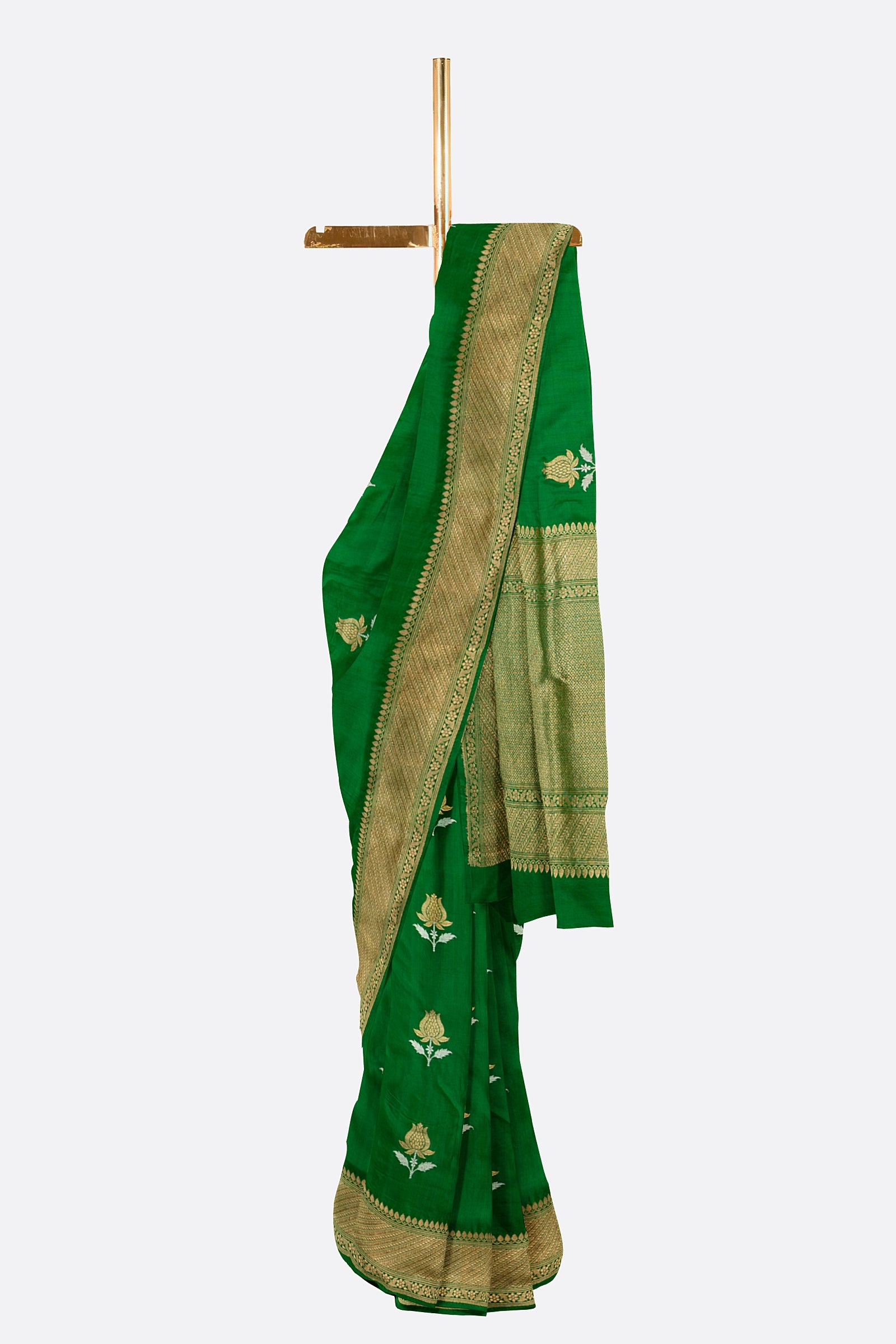 Green Woven Banaras Saree F00209