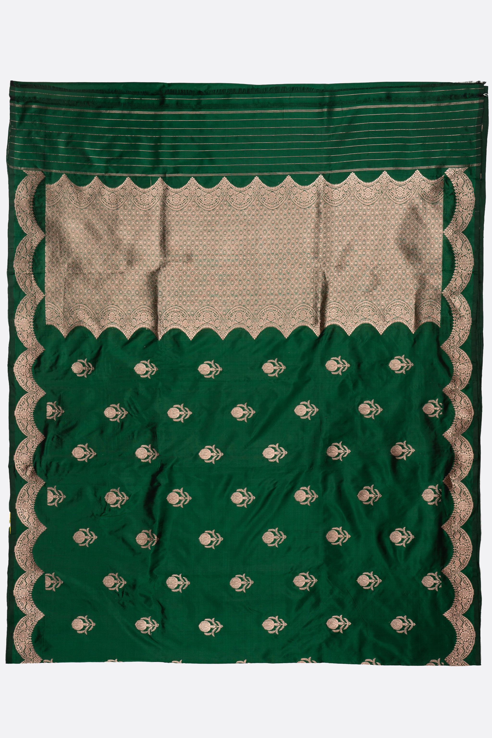 Green Woven Banaras Saree F00443