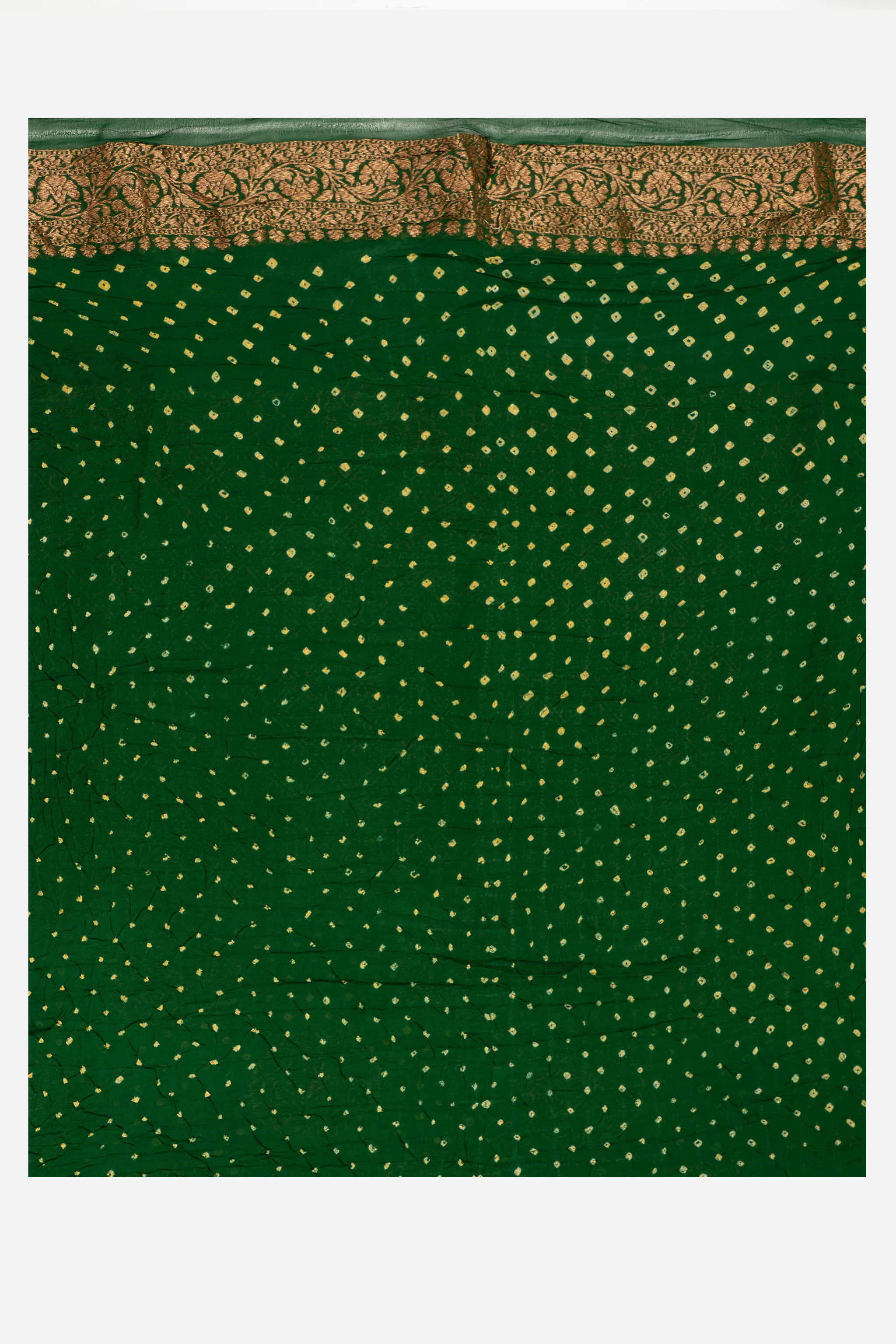 Green Woven Bandhani Saree DS0709