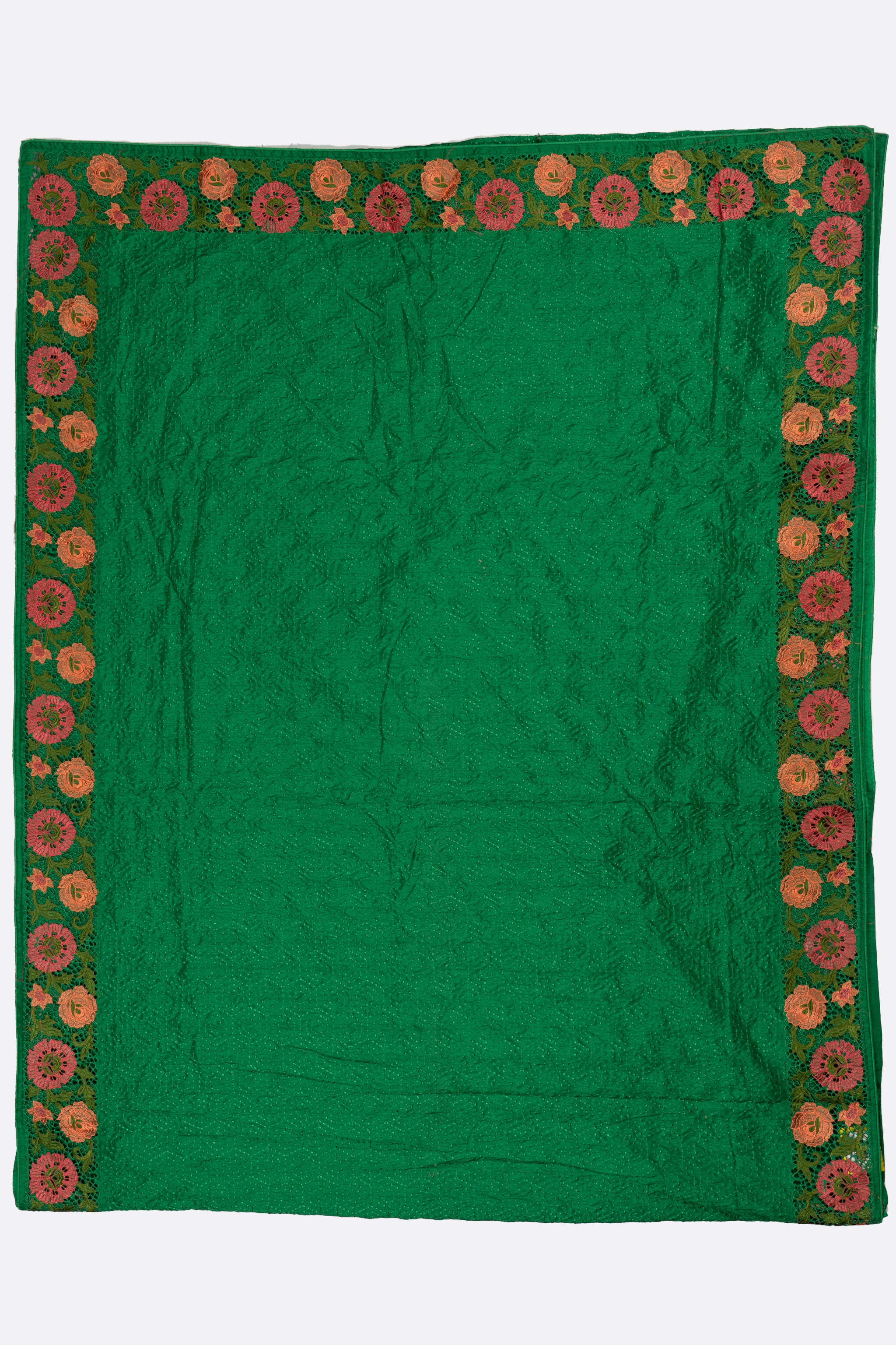Green Woven Chiniya Saree AB0488