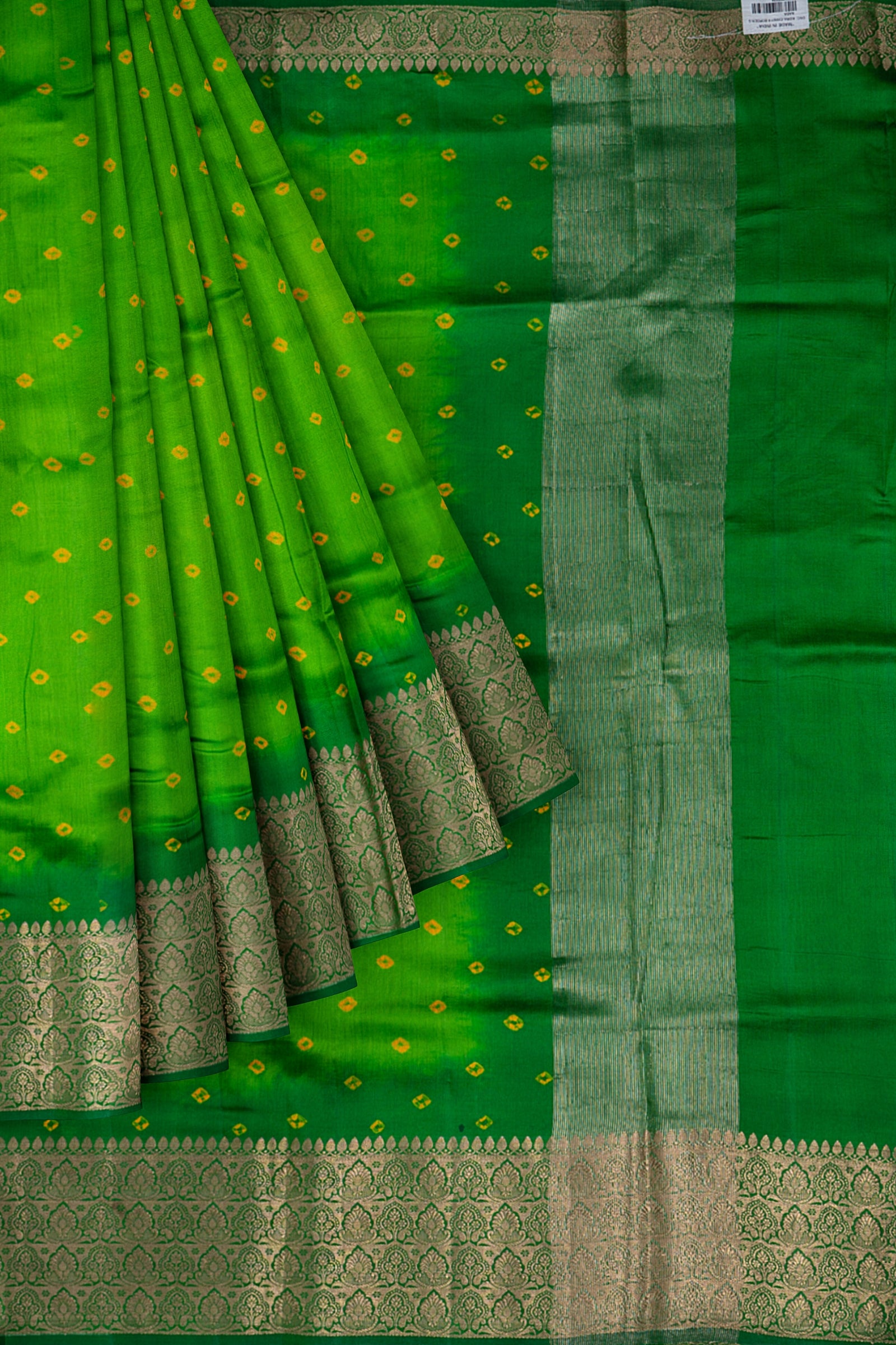 Green Woven Chiniya Saree ES1146