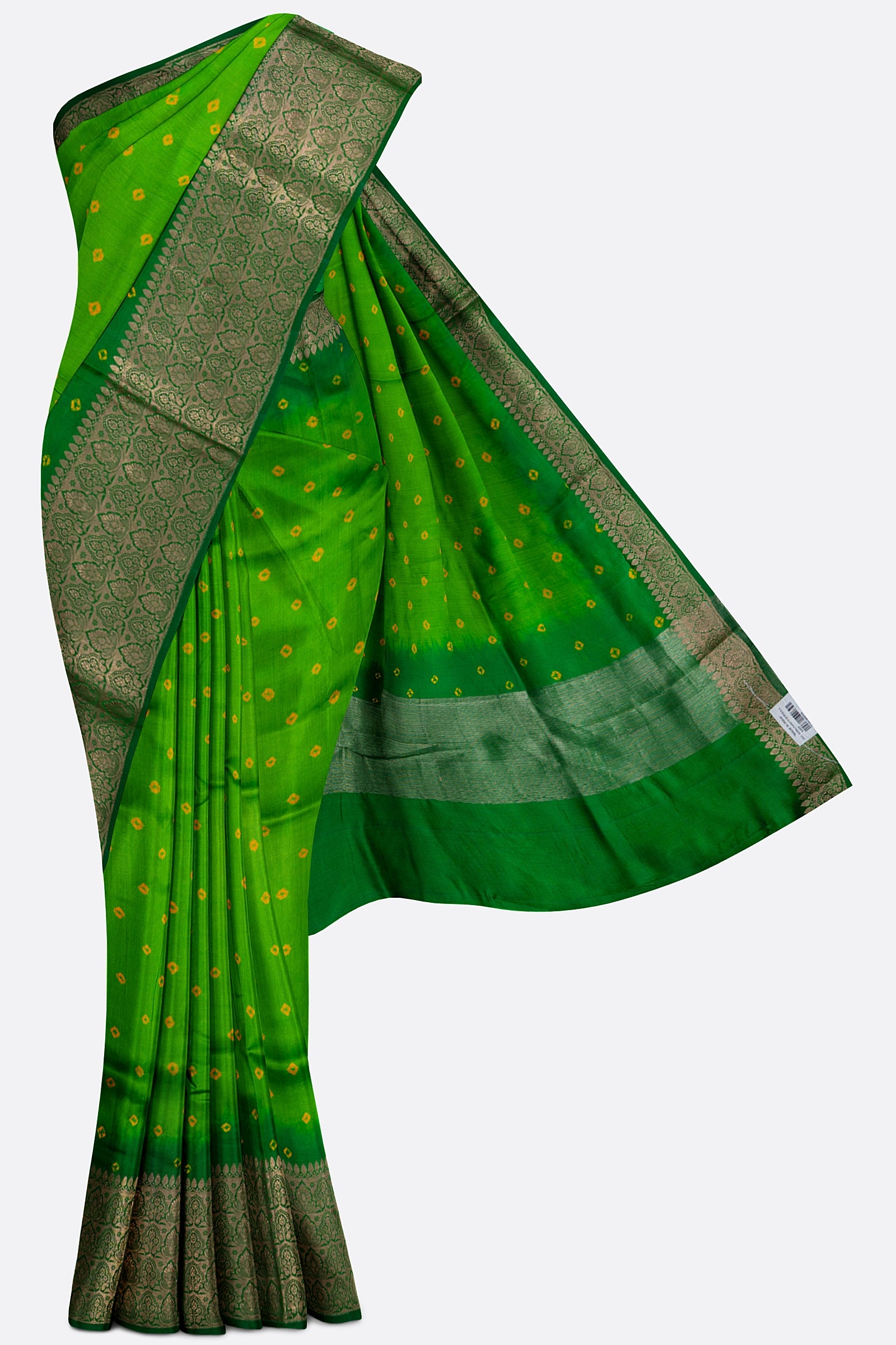 Green Woven Chiniya Saree ES1146