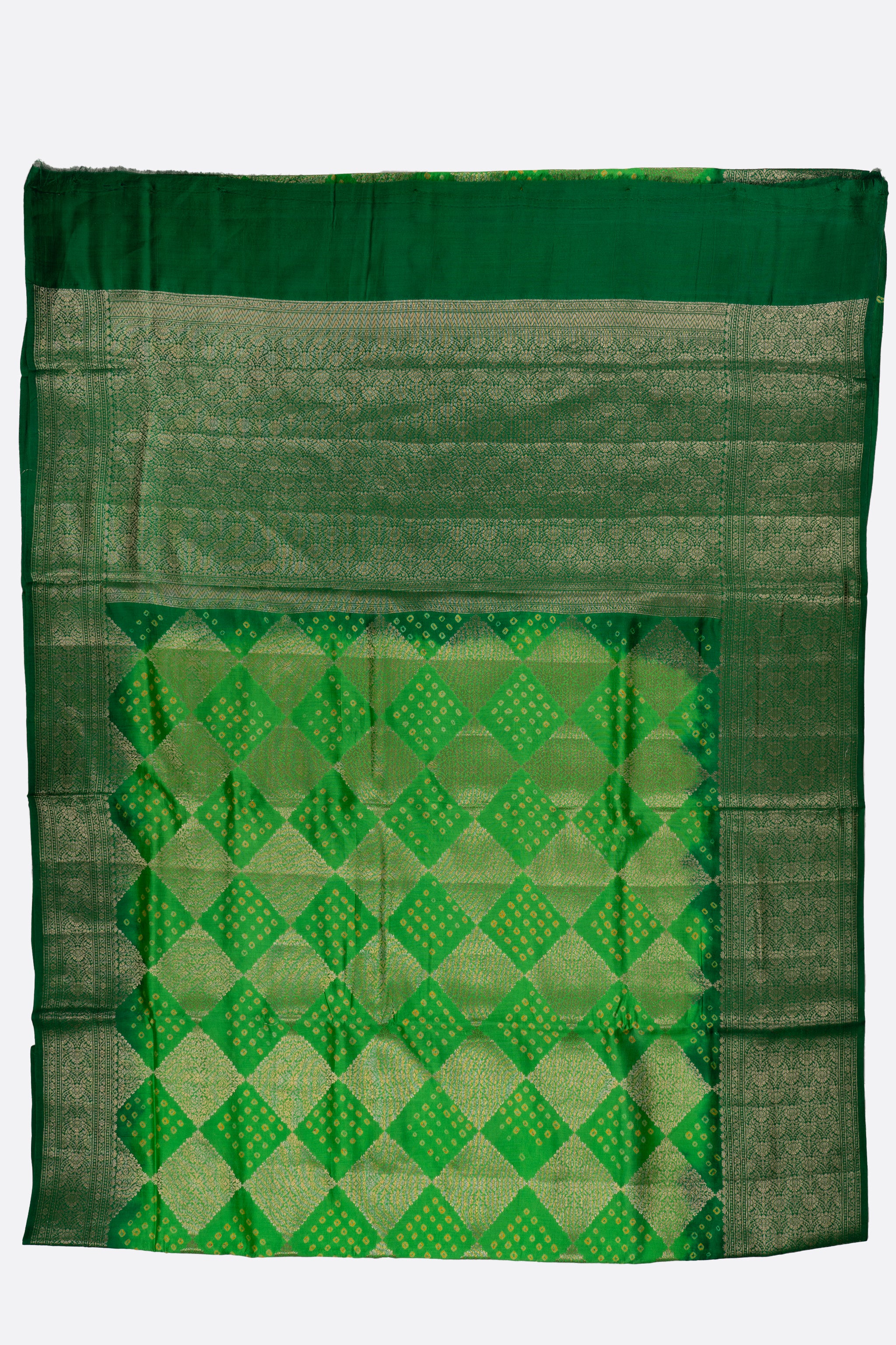 Green Woven Chiniya Saree ES1148